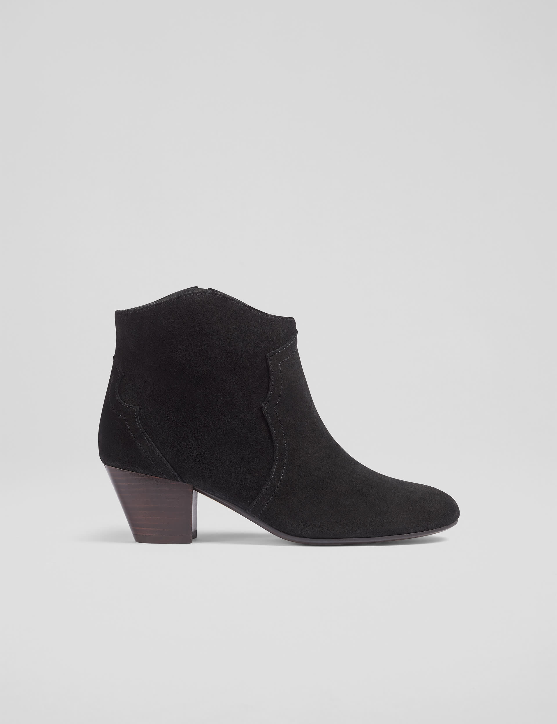 Lk Bennett Women's Suede Cowboy Block Heel Ankle Boots