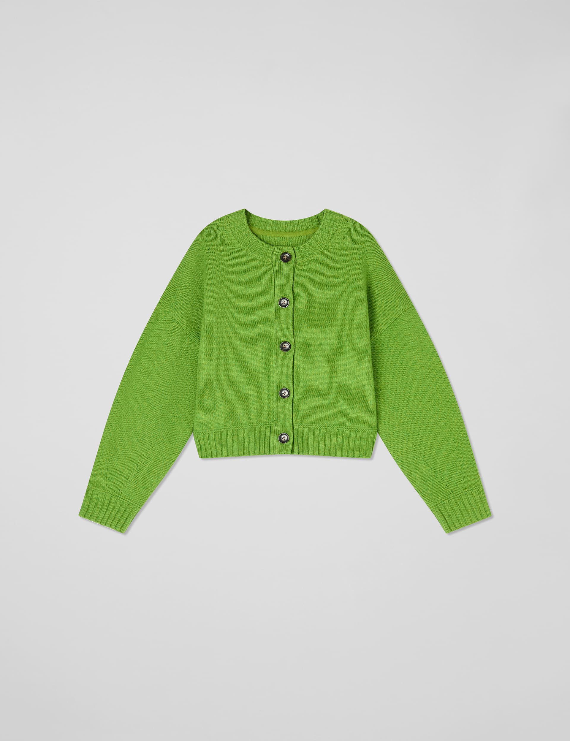 Lk Bennett Women's Pure Merino Wool Crew Neck Cardigan - XXL - Green Mix, Green Mix