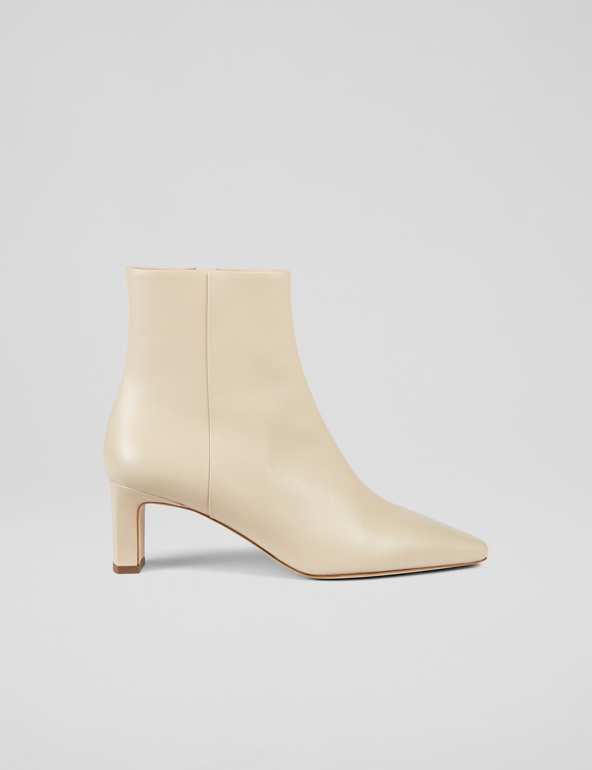 Lk Bennett Women's Leather Block Heel Ankle Boots