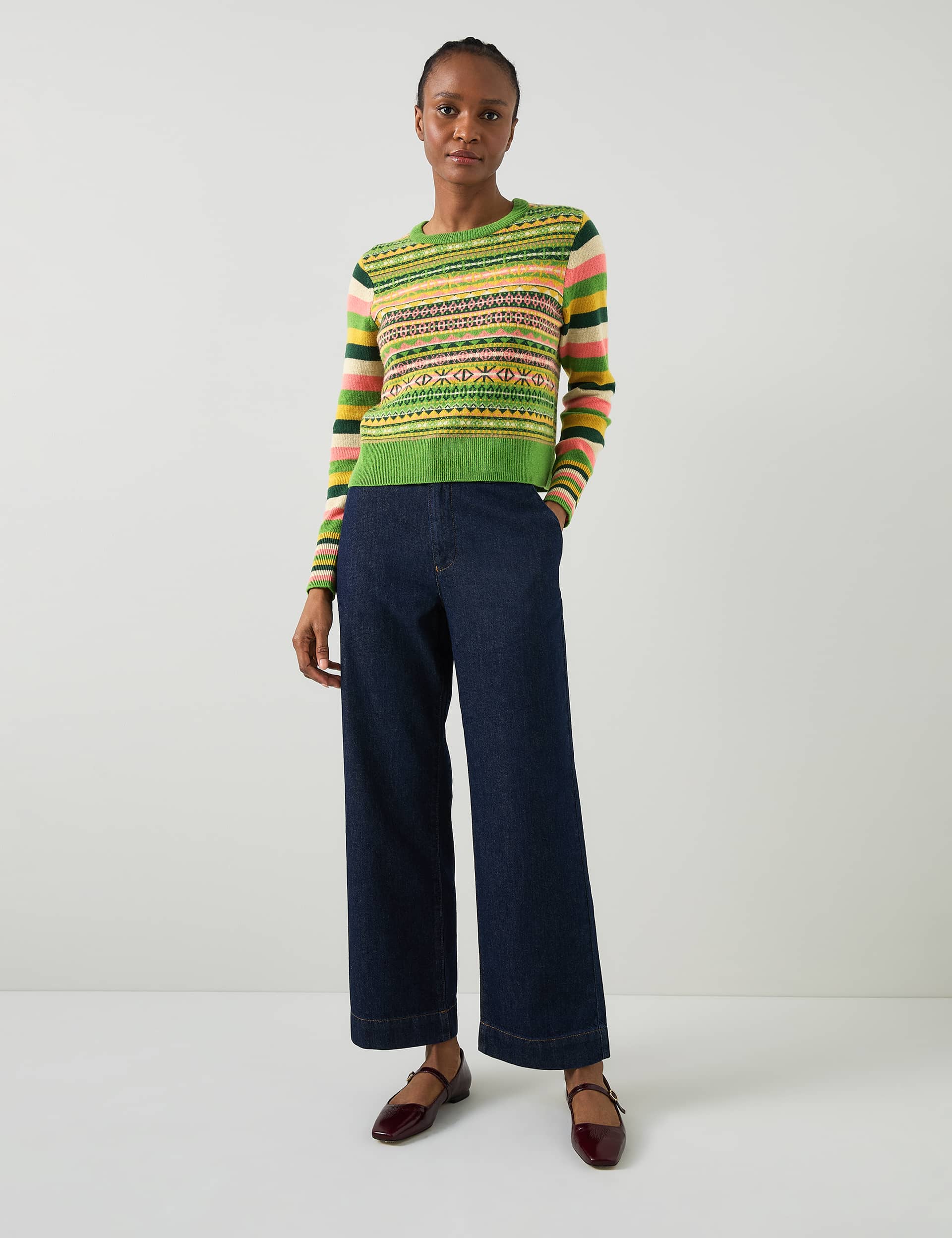 Lk Bennett Women's Josephine Wool Rich Striped Knitted Top