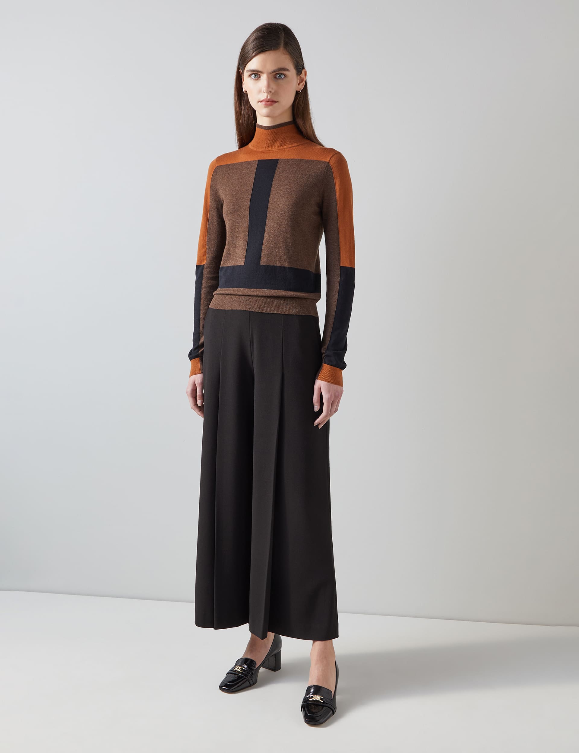 Lk Bennett Women's Pleat Front Split Front Wide Leg Culottes