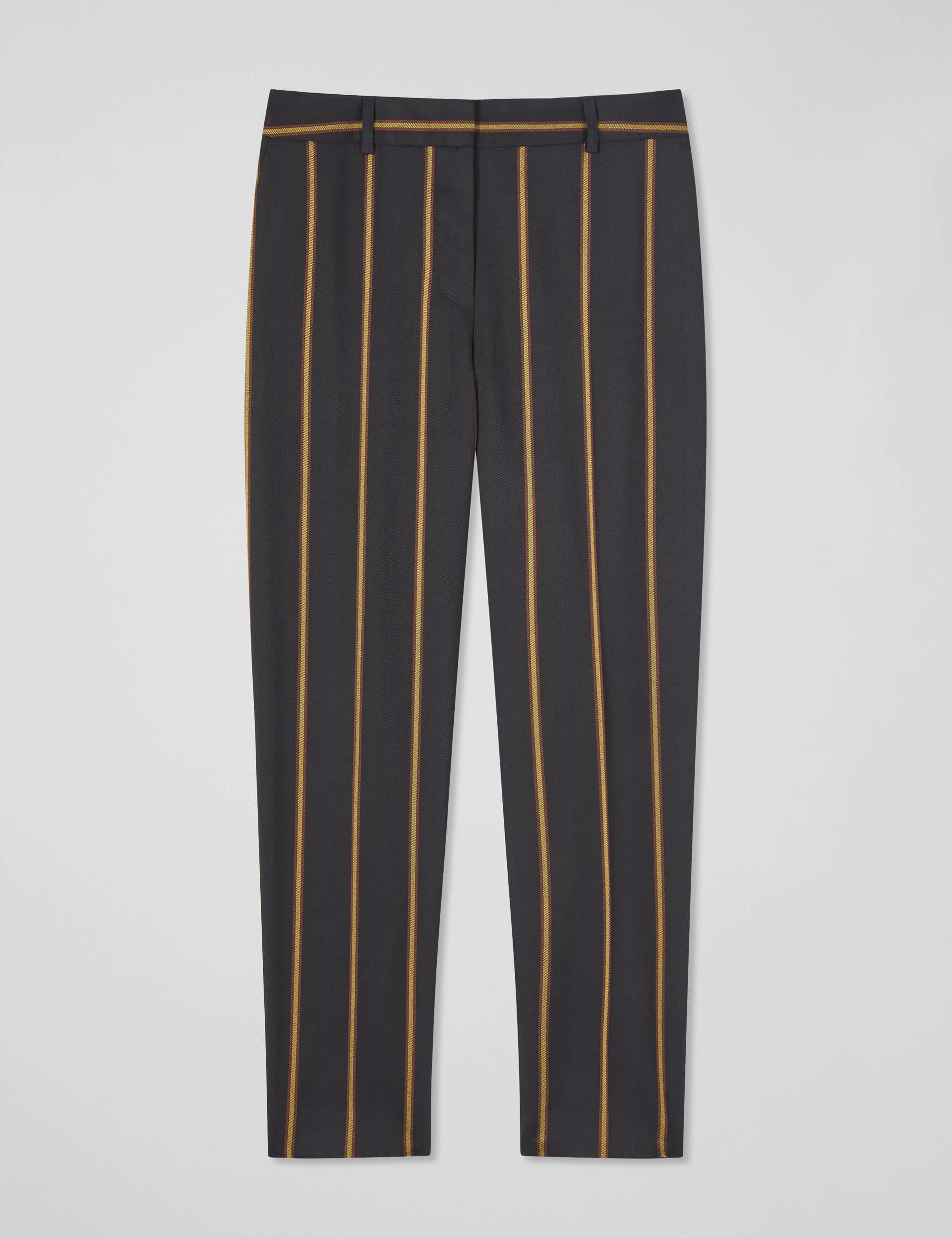 Lk Bennett Women's Striped Straight Ankle Grazer Trousers