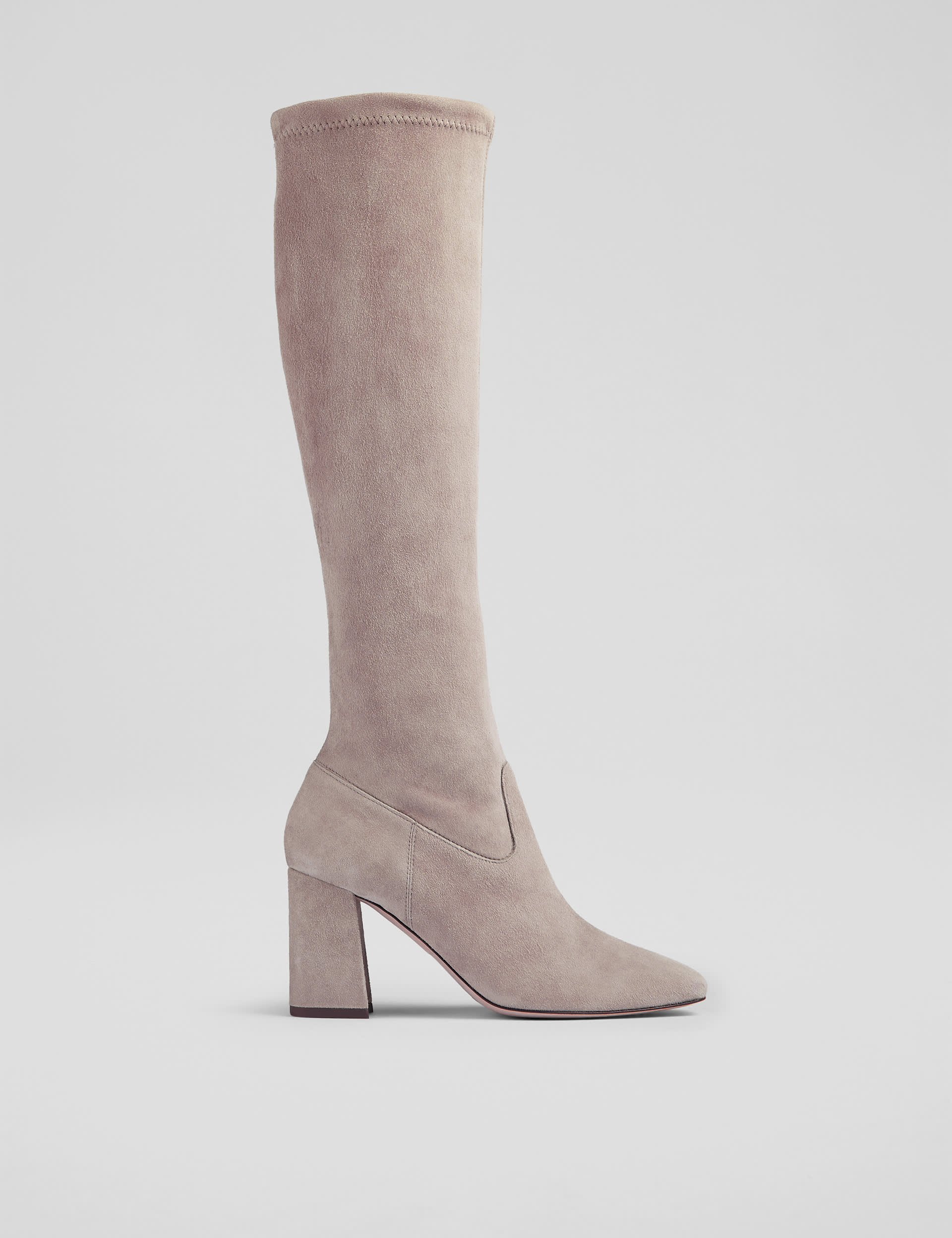 Lk Bennett Women's Suede Block Heel Knee High Boots