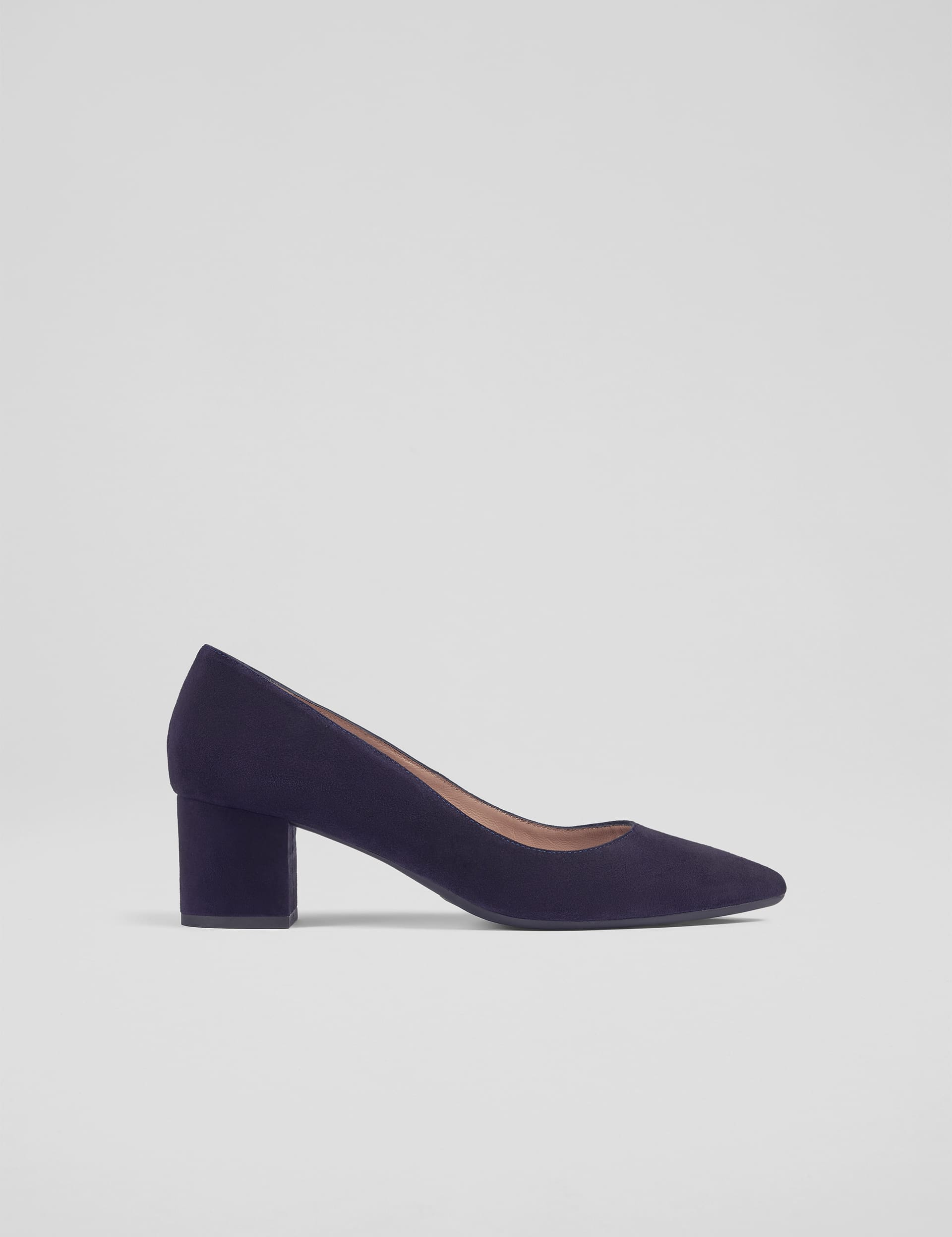 Lk Bennett Women's Suede Block Heel Pointed Court Shoes