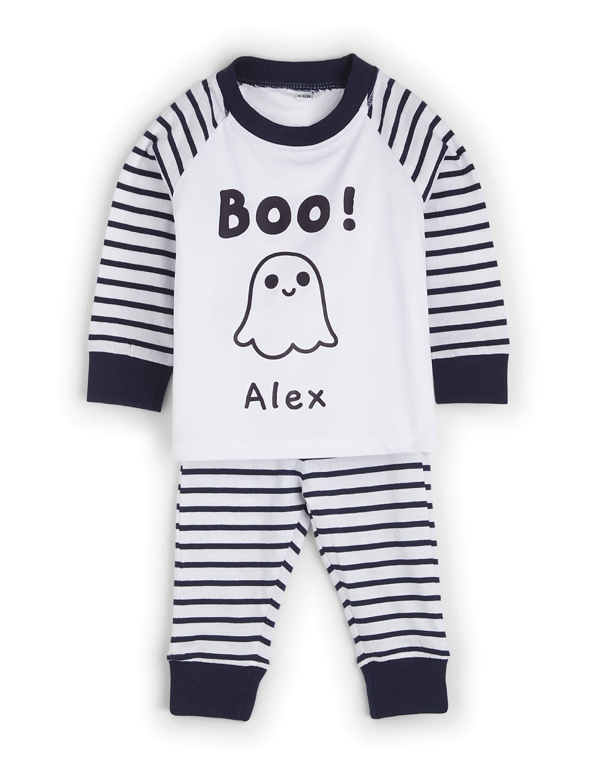 Dollymix Personalised Toddler Boo Pyjamas - 2-3 Y - Navy, Navy