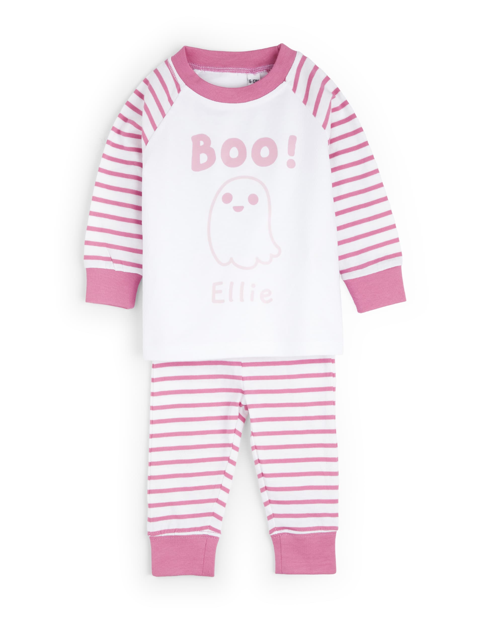 Dollymix Personalised Toddler Boo Pyjamas - 12-18 - Pink Mix, Pink Mix