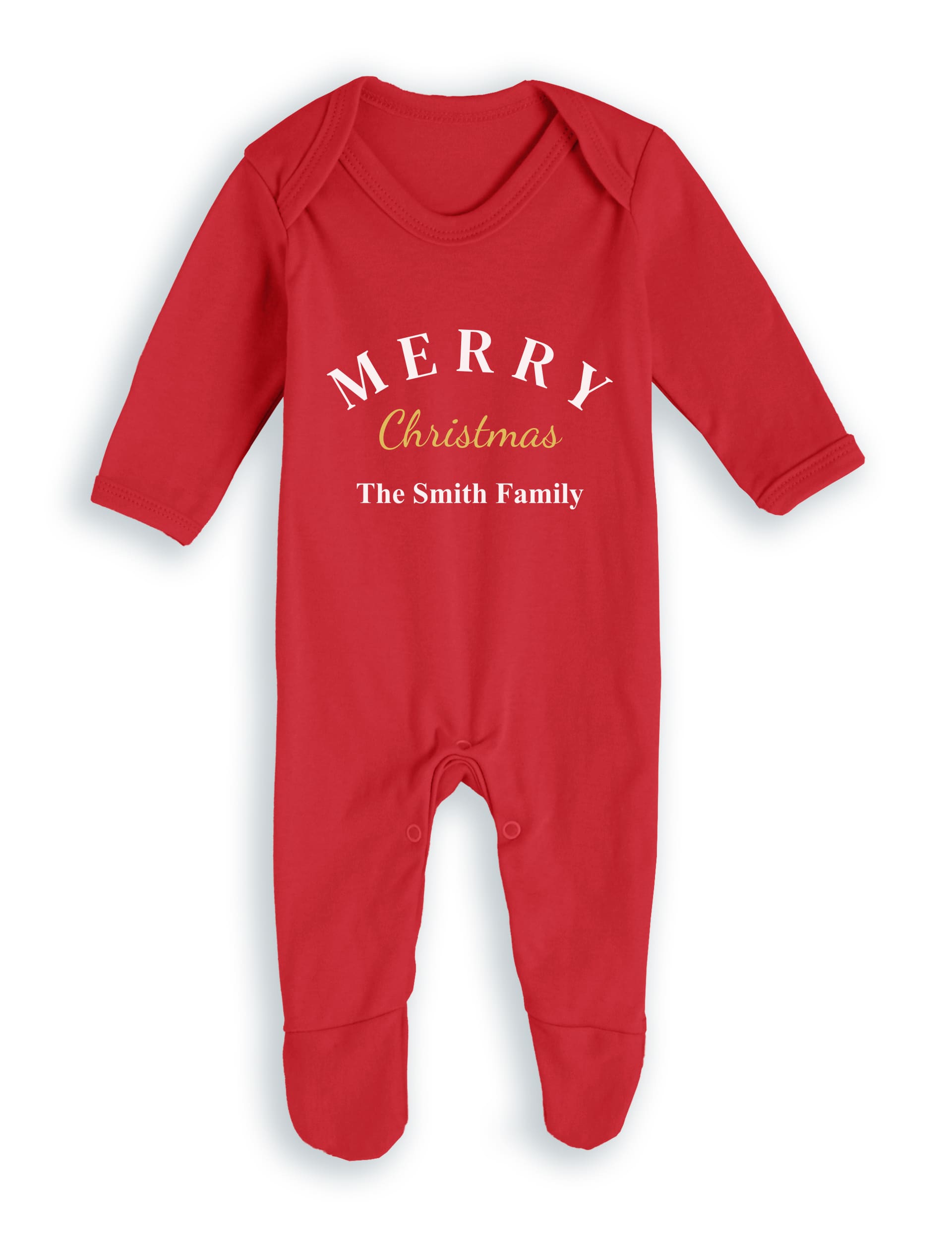 Dollymix Personalised Family Christmas Babygrow - 6-12M - Red, Red