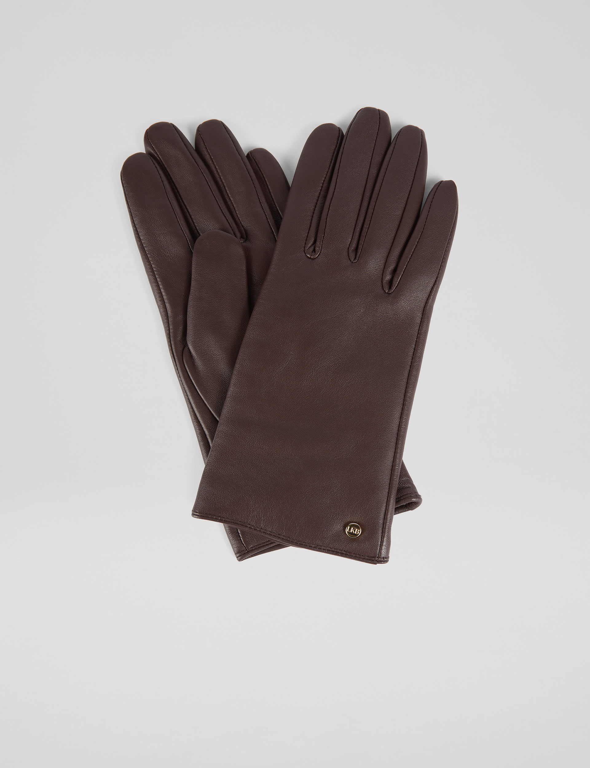 Lk Bennett Women's Leather Gloves - S-M - Brown, Pink,Brown