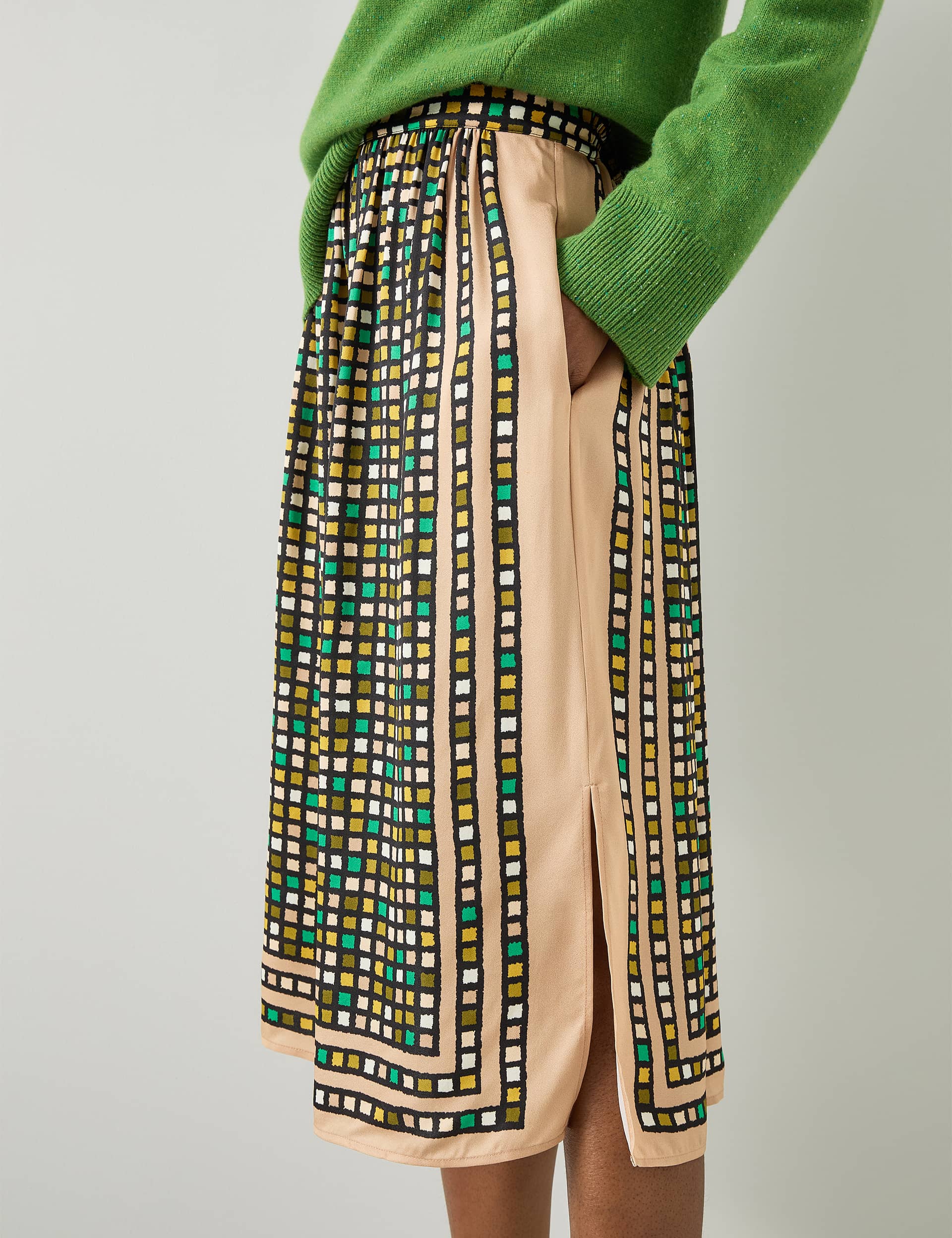 Lk Bennett Women's Printed Midi A-Line Skirt