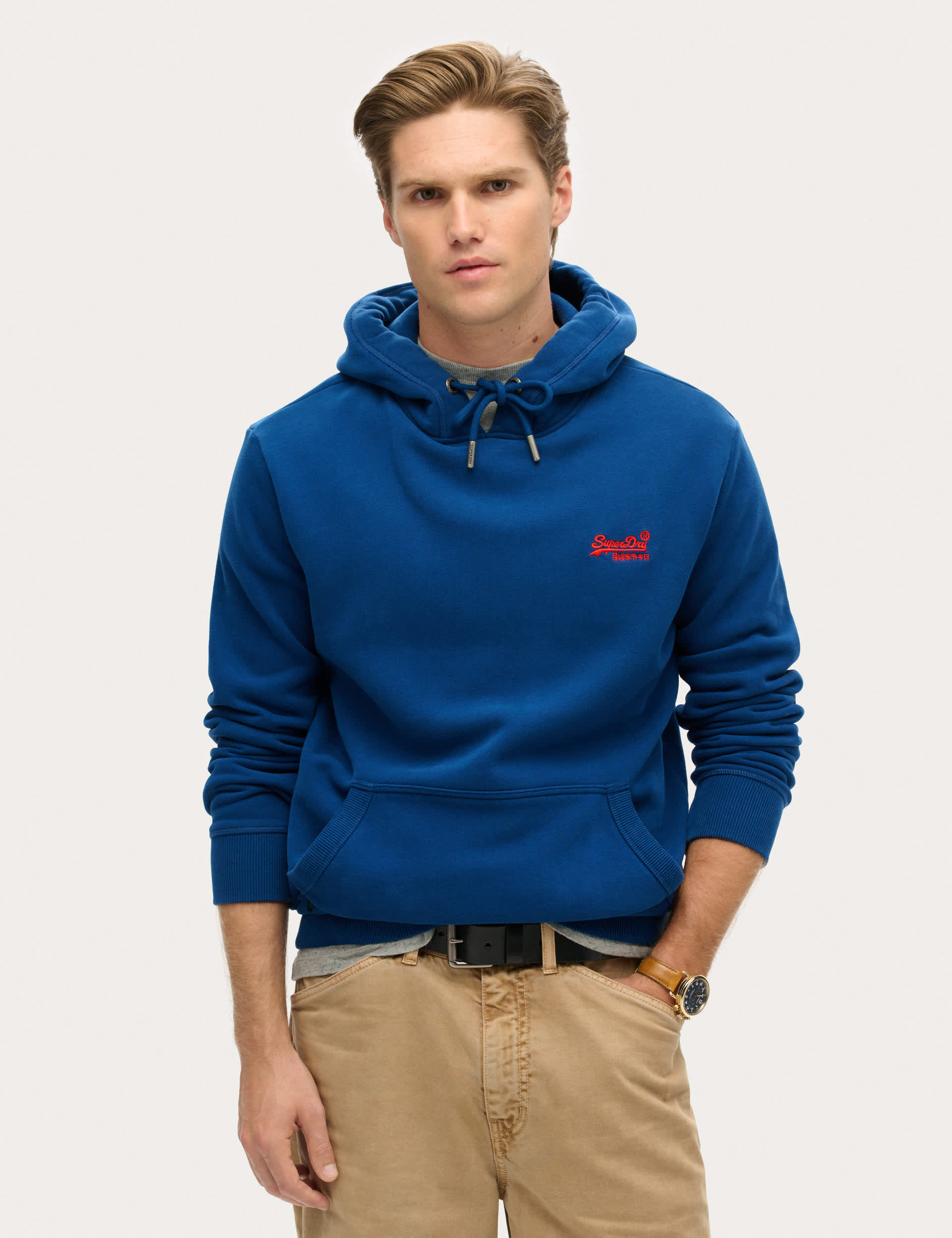 Superdry Men's Cotton Rich Hoodie - M - Blue, Brown,Blue,Beige