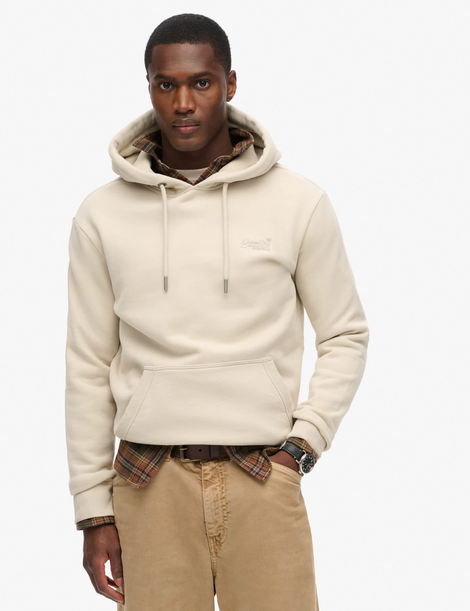 Superdry Men's Cotton Rich Hoodie - XL - Beige, Brown,Blue,Beige