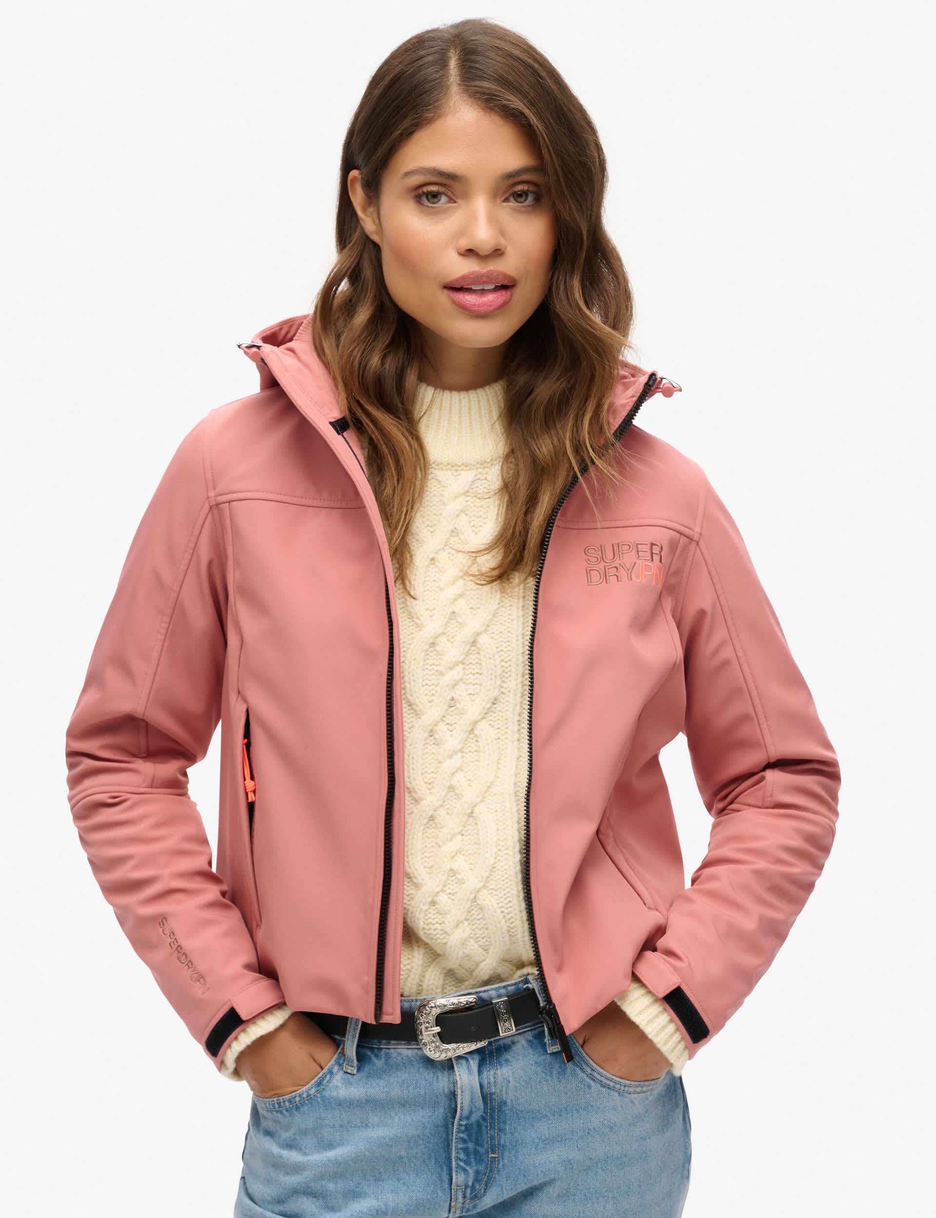 Superdry Women's Hooded Cropped Utility Jacket - 12 - Pink, Pink