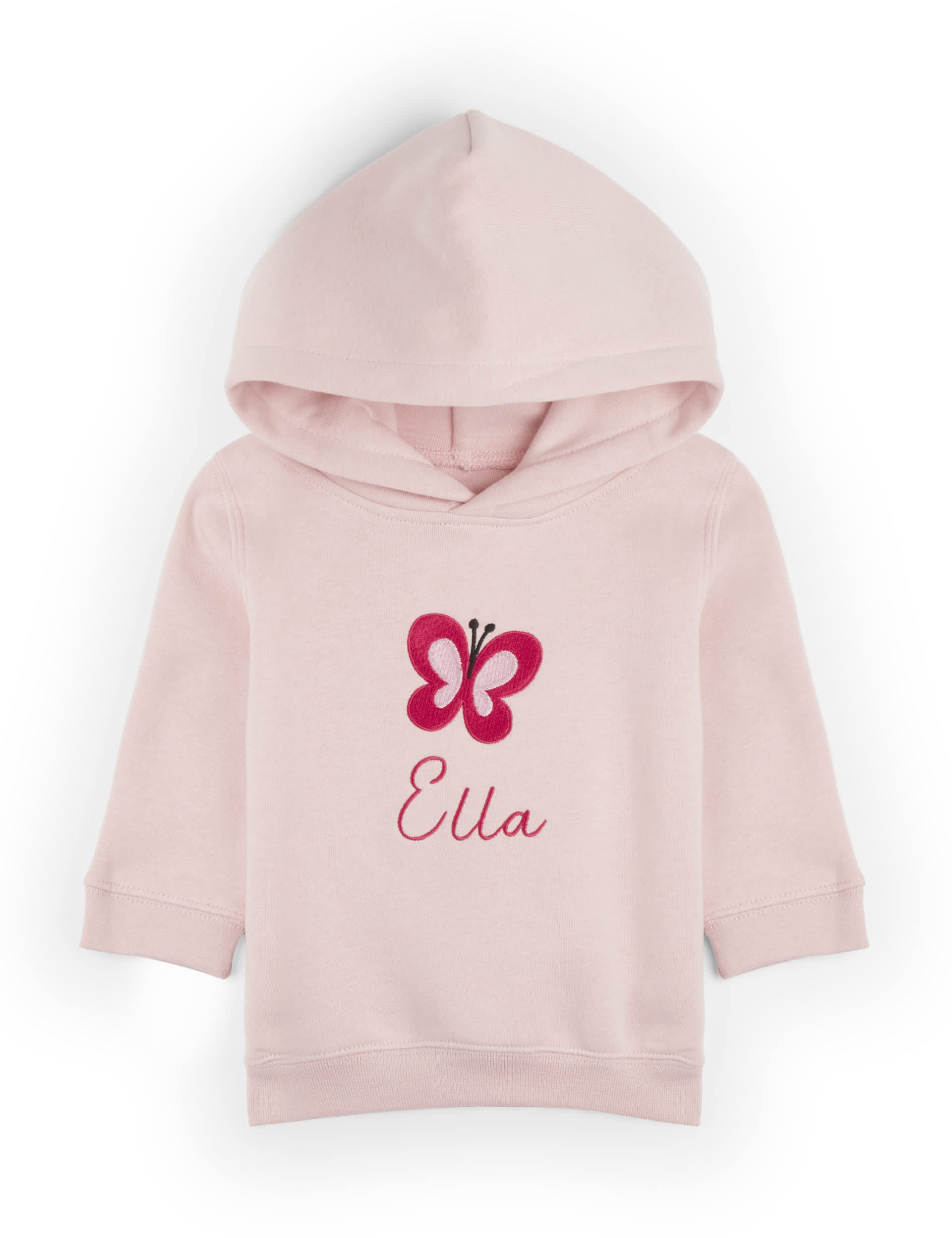 Dollymix Girls Personalised Butterfly Hoodie (6-24 Mths) - 6-12M - Pink Mix, Pink Mix