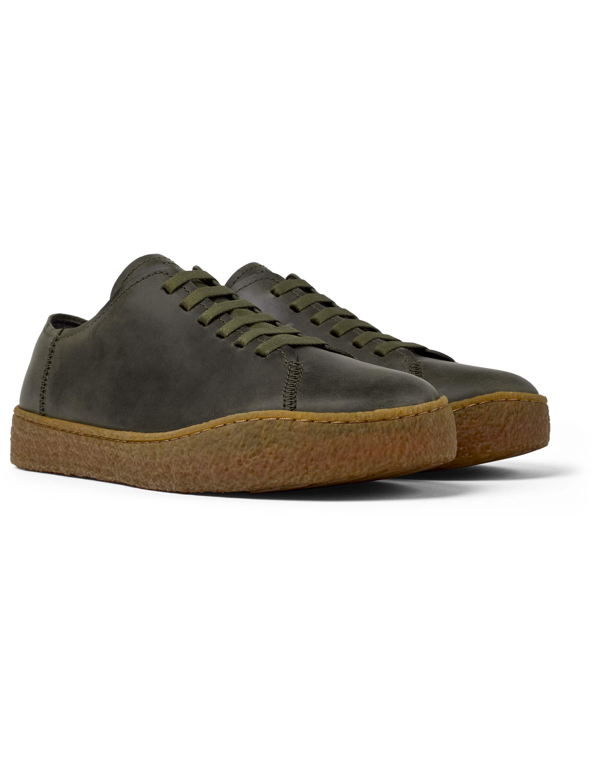 Camper Men's Leather Lace Up Trainers - 10 - Dark Green, Black,Dark Green