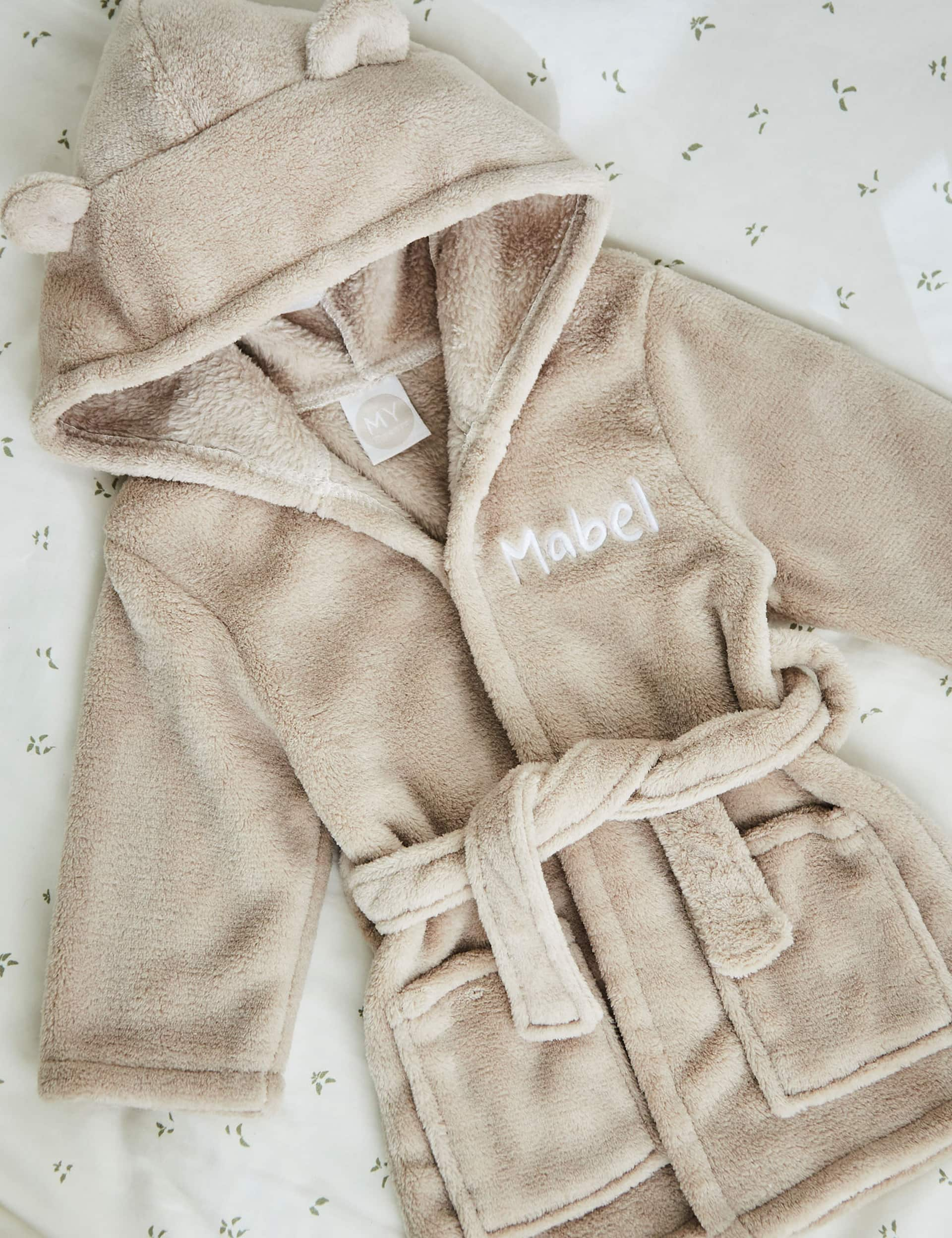 My 1St Years Personalised Oatmeal Robe With Ears - 6-12M - Brown, Brown