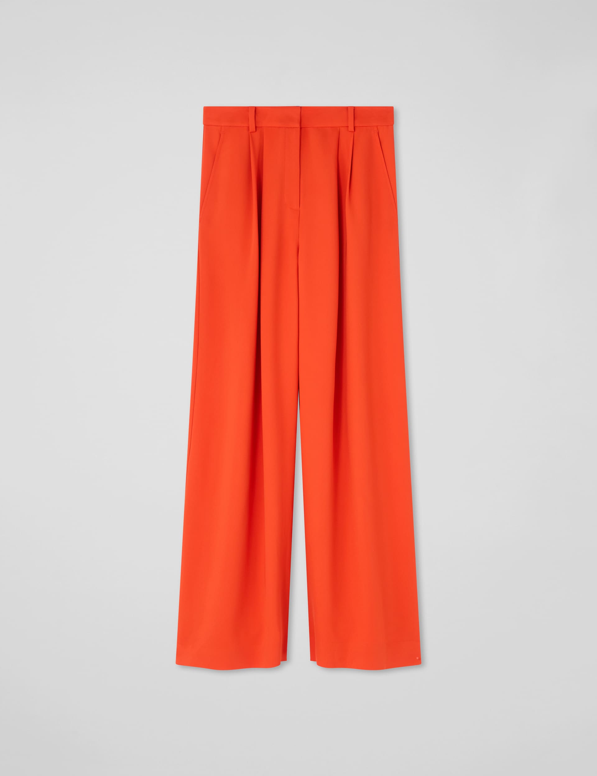 Lk Bennett Women's Pleat Front Wide Leg Trousers - 12 - Orange, Orange