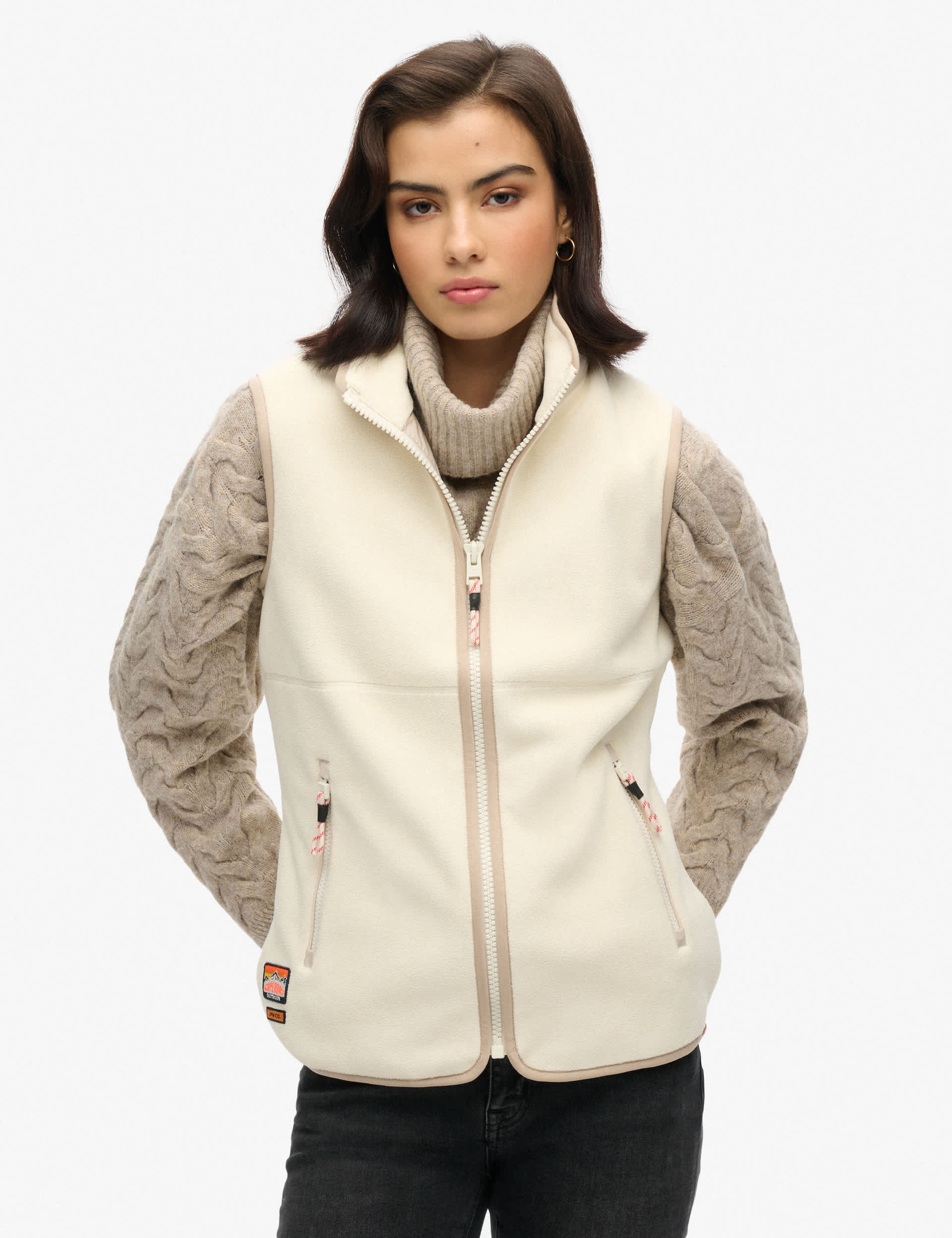 Superdry Women's Fleece Gilet - 16 - White, White