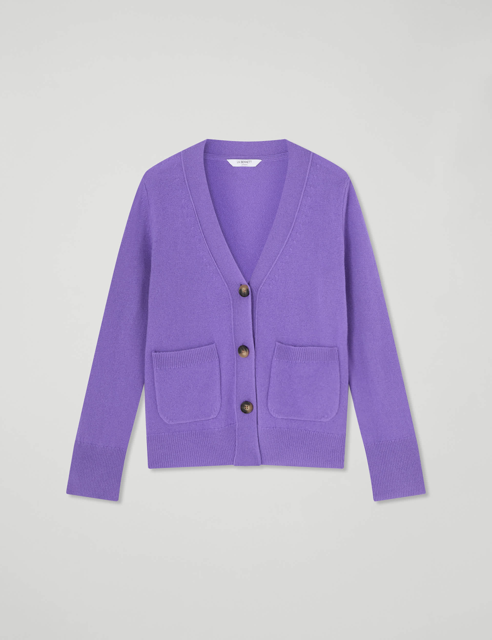 Lk Bennett Women's Pure Merino Wool V-Neck Cardigan - Purple, Purple