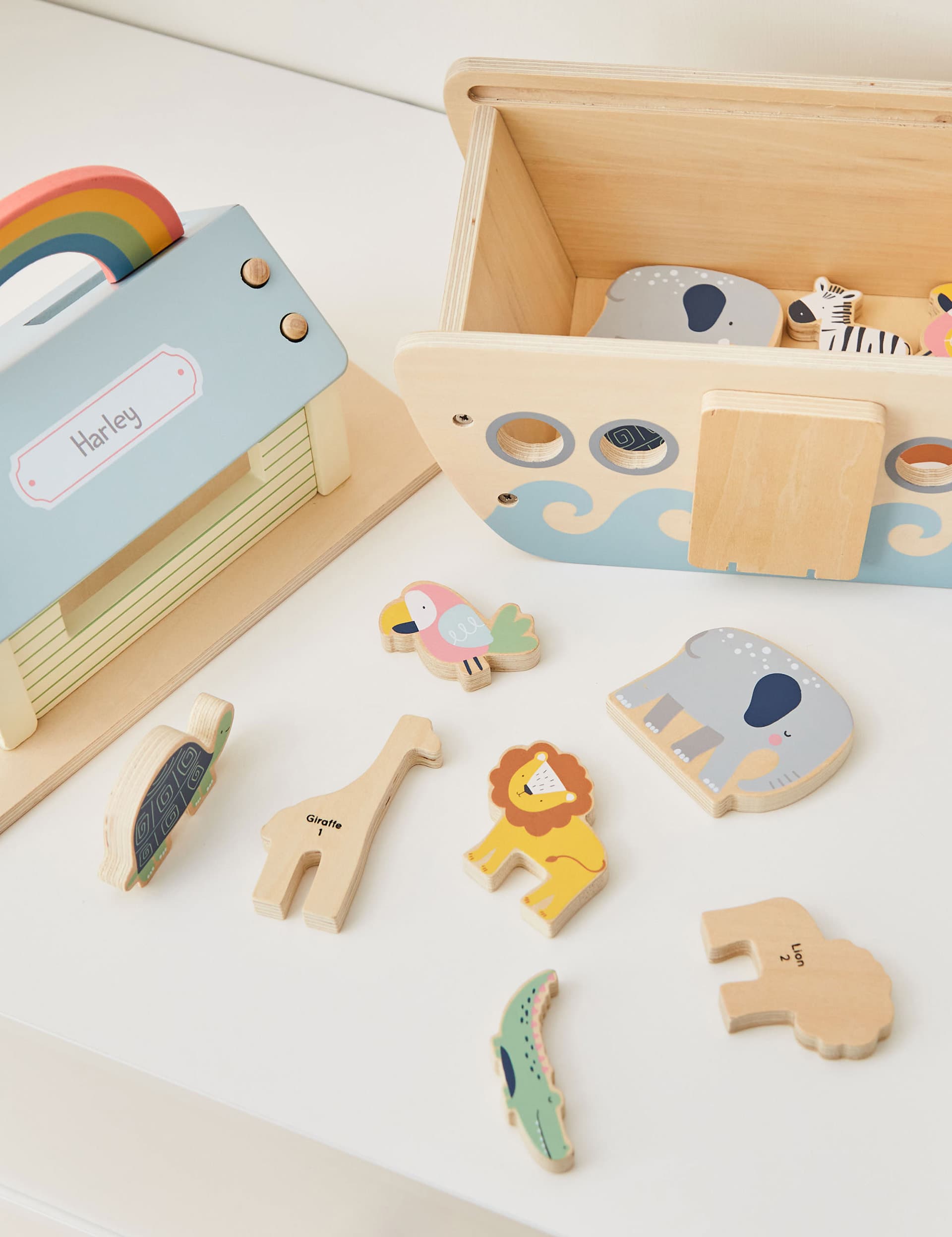 My 1St Years Personalised Wooden Animal Ark Play Set - Multi, Multi