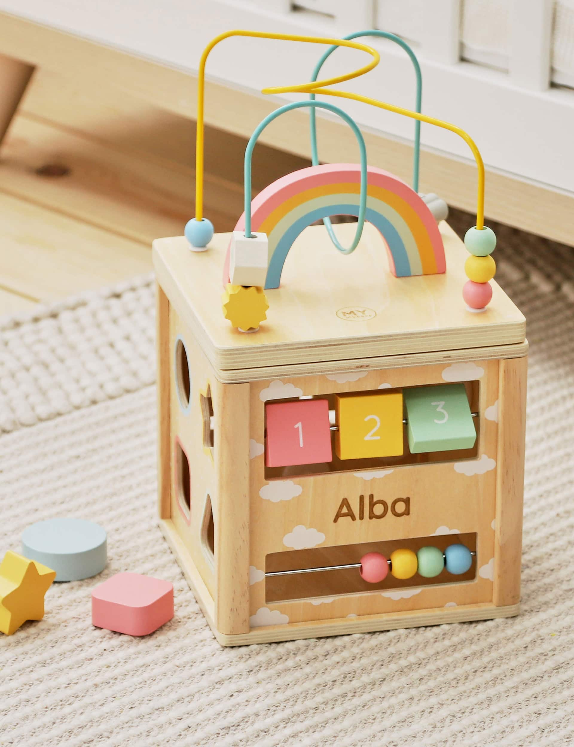 My 1St Years Personalised Wooden Activity Cube Toy - Multi, Multi