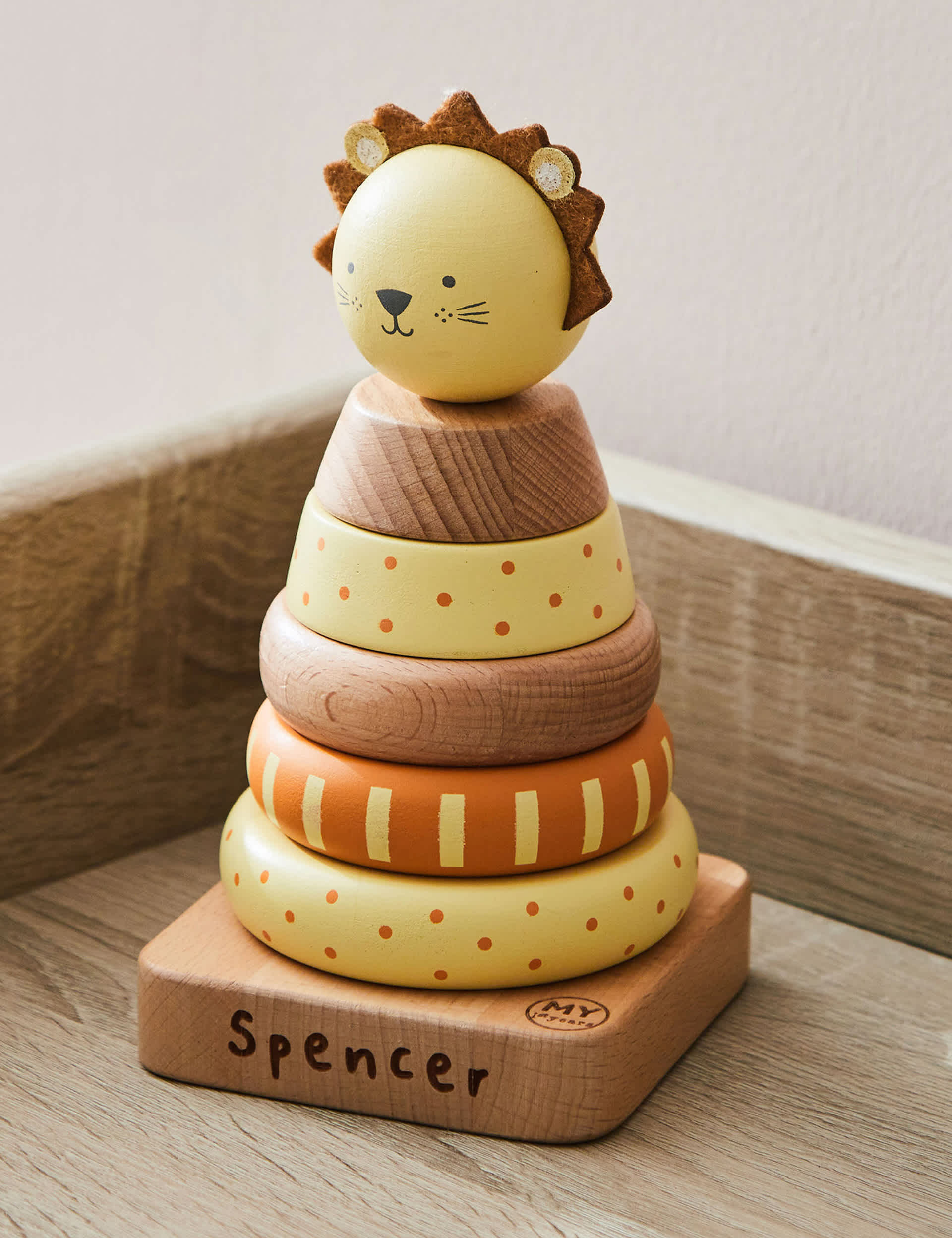 My 1St Years Personalised Wooden Lion Stacker Toy - Multi, Multi