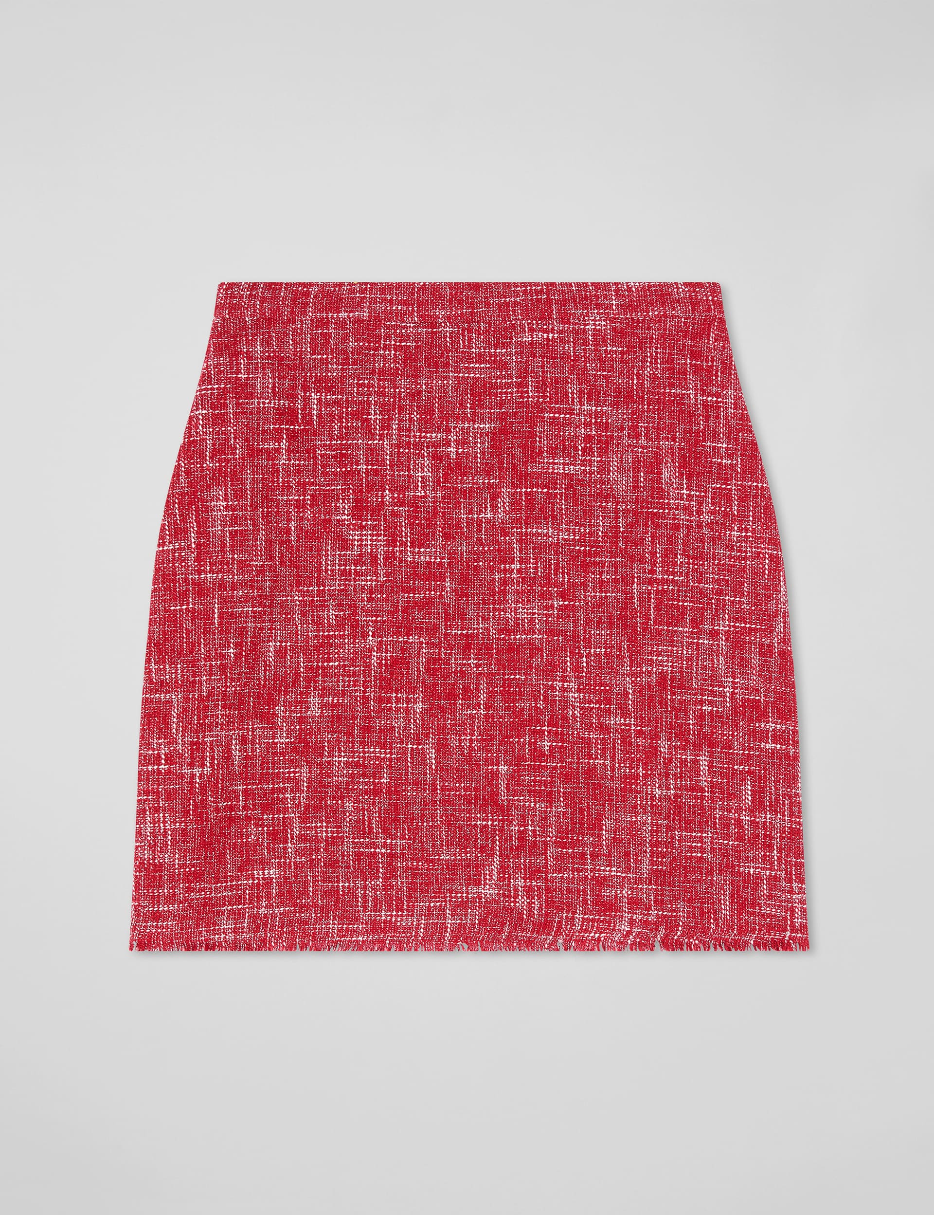 Lk Bennett Women's Cotton Blend Tweed Mini Pencil Skirt - 12 - Red Mix, Red Mix