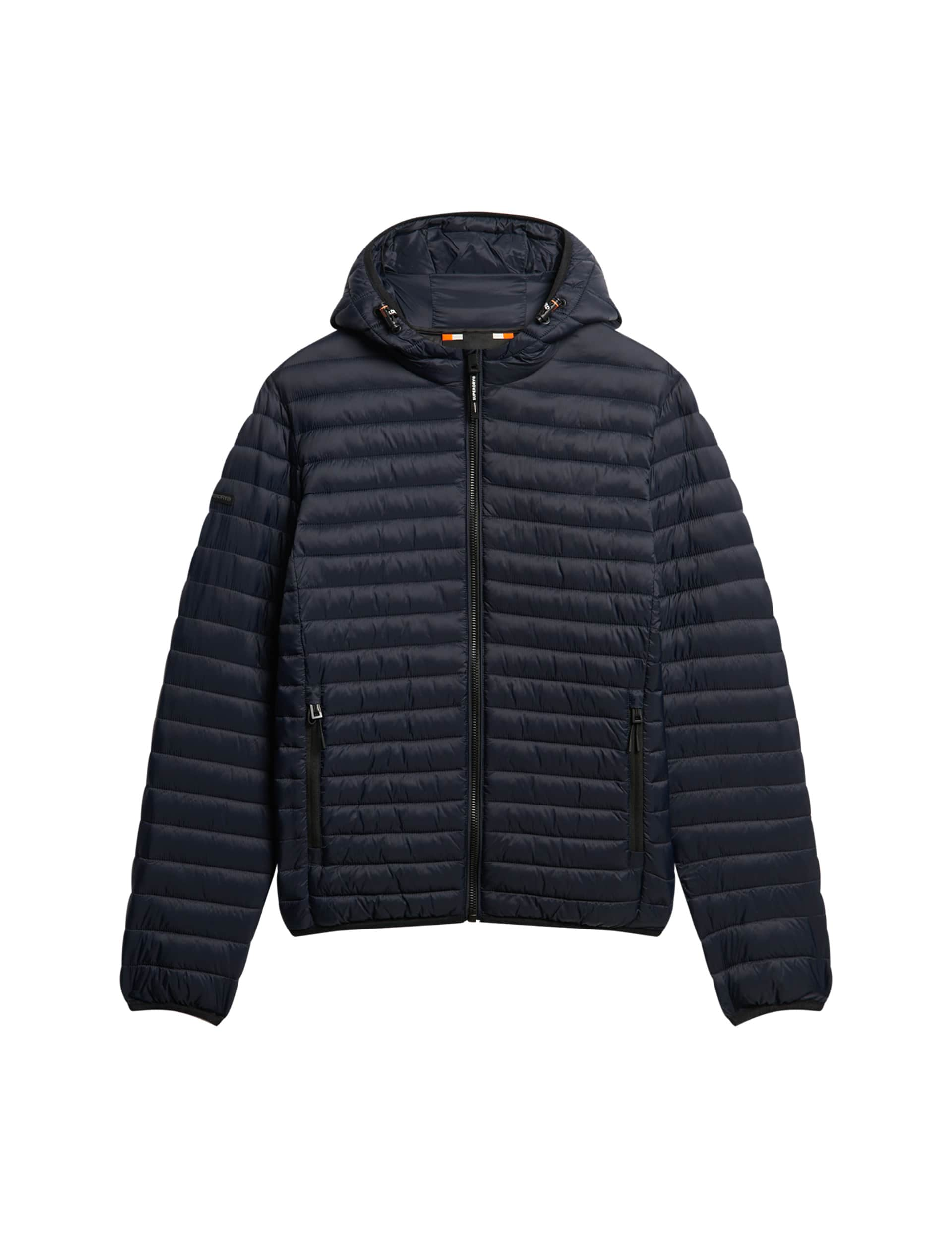 Superdry Men's Quilted Padded Hooded Puffer Jacket - Navy, Navy