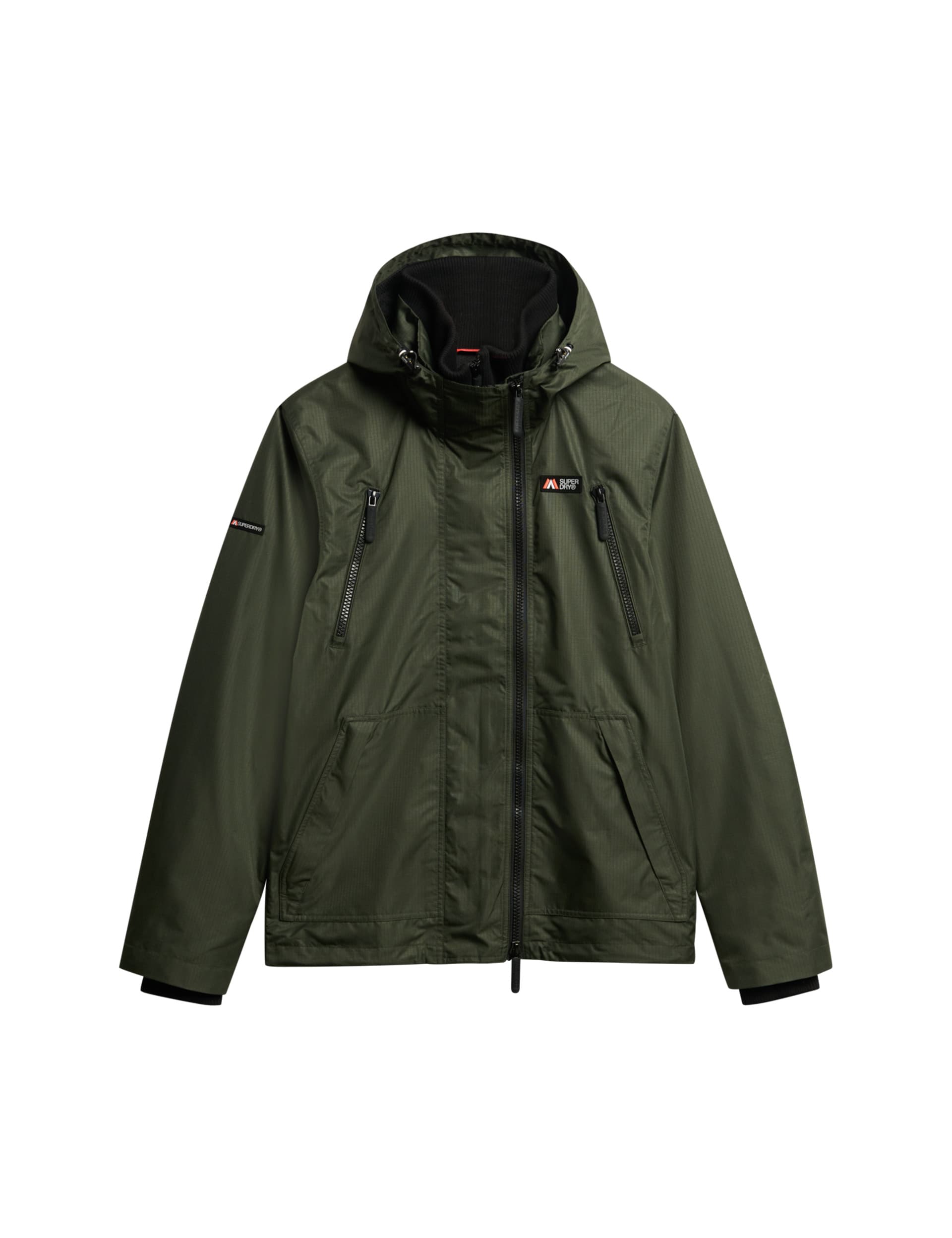 Superdry Men's Hooded Waterproof Windbreaker Jacket - M - Green, Green,Black