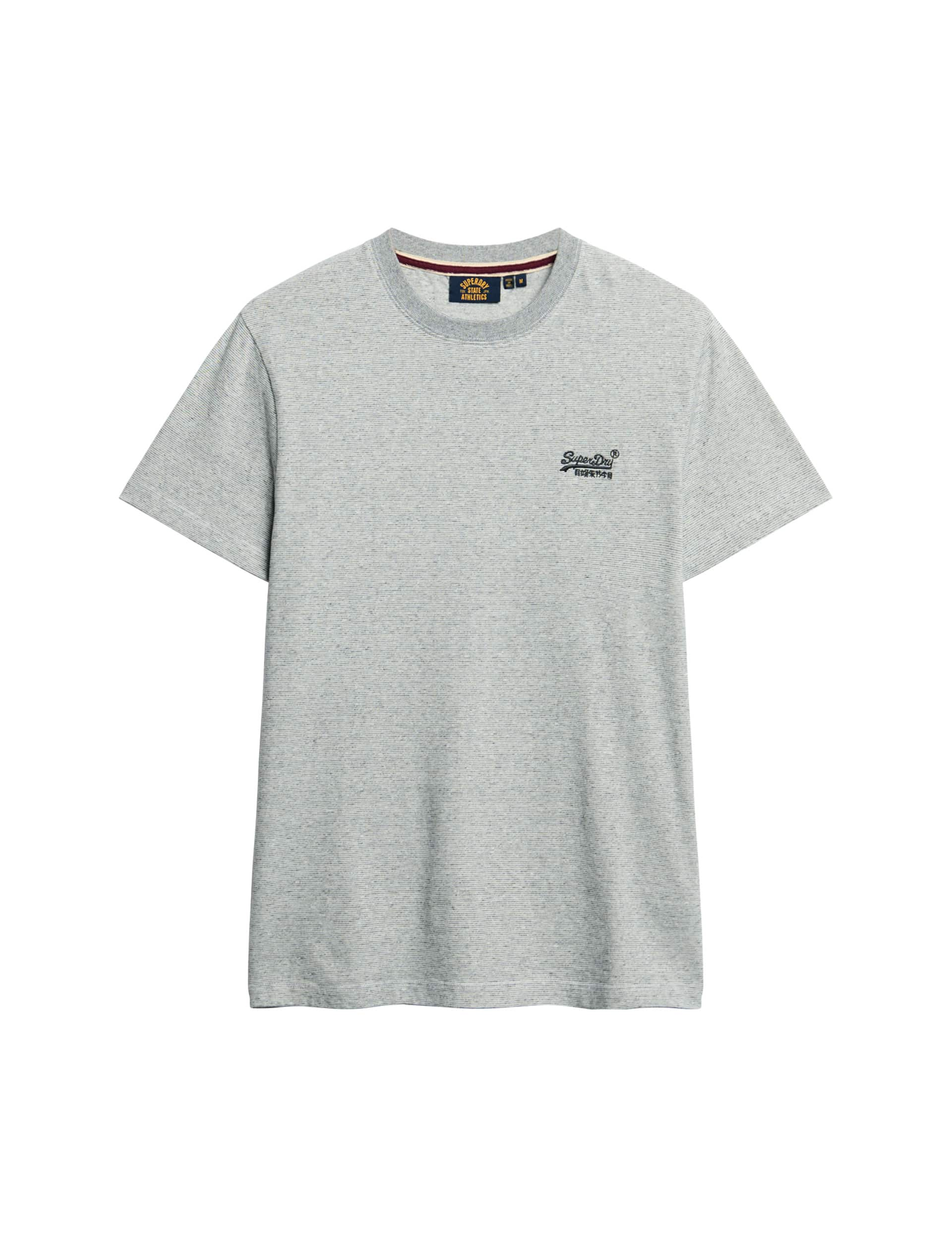 Superdry Men's Slim Fit Pure Cotton Crew Neck T-Shirt - Grey, Grey