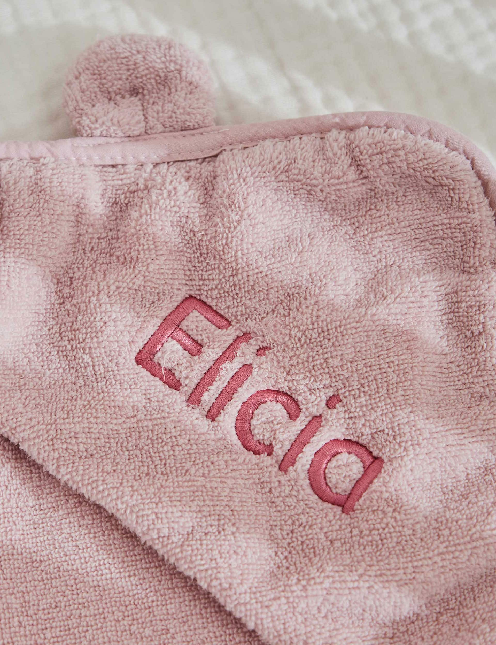 My 1St Years Personalised Small Pink Hooded Towel, Pink