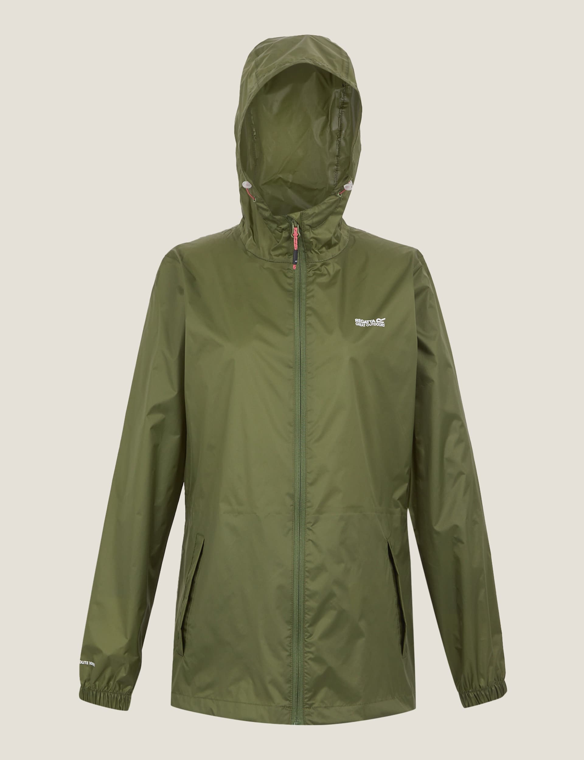 Regatta Women's Pack It III Hooded Packaway Rain Jacket - 10 - Green, Green