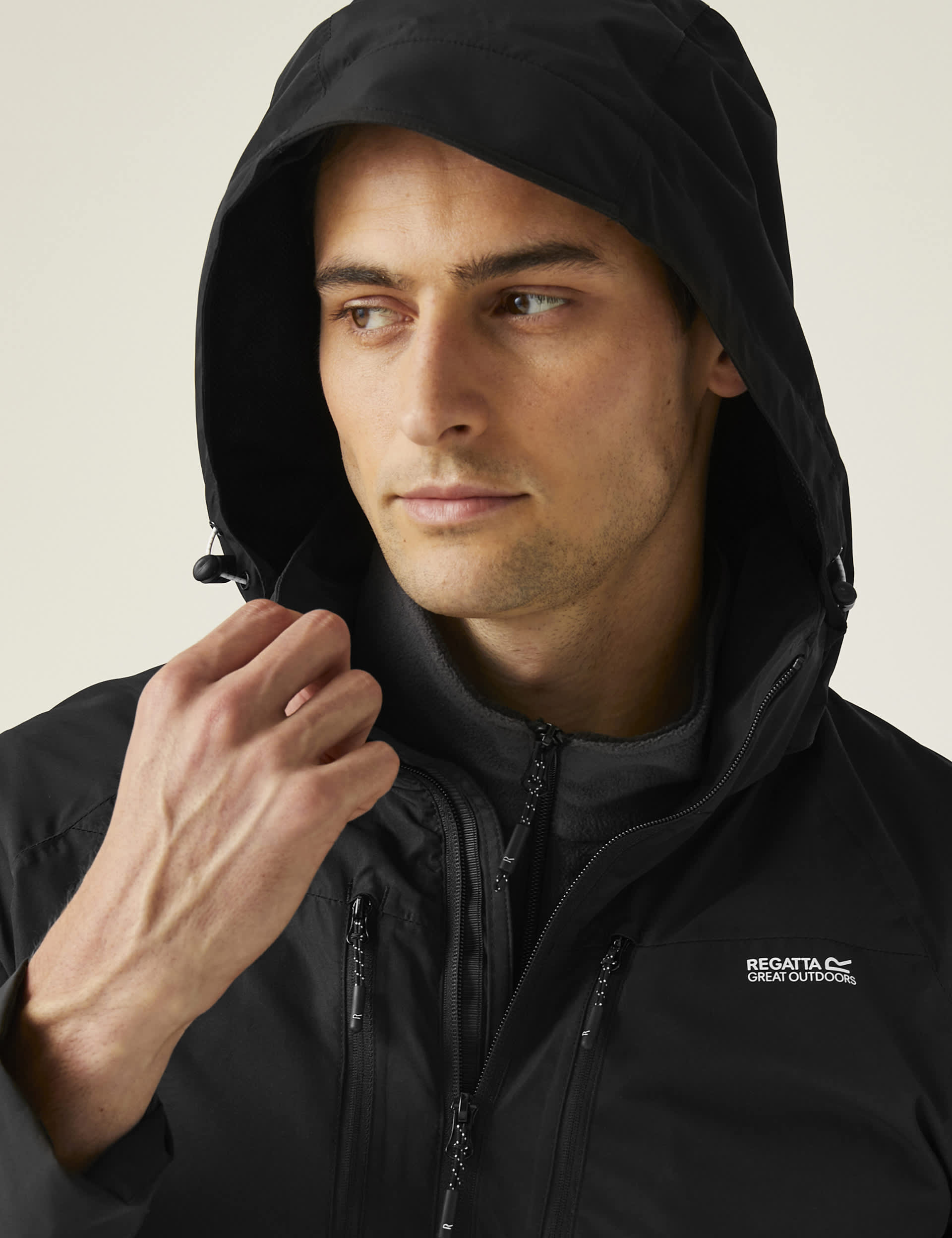 Regatta Men's Calderdale VI Waterproof Hooded Jacket - Black, Black