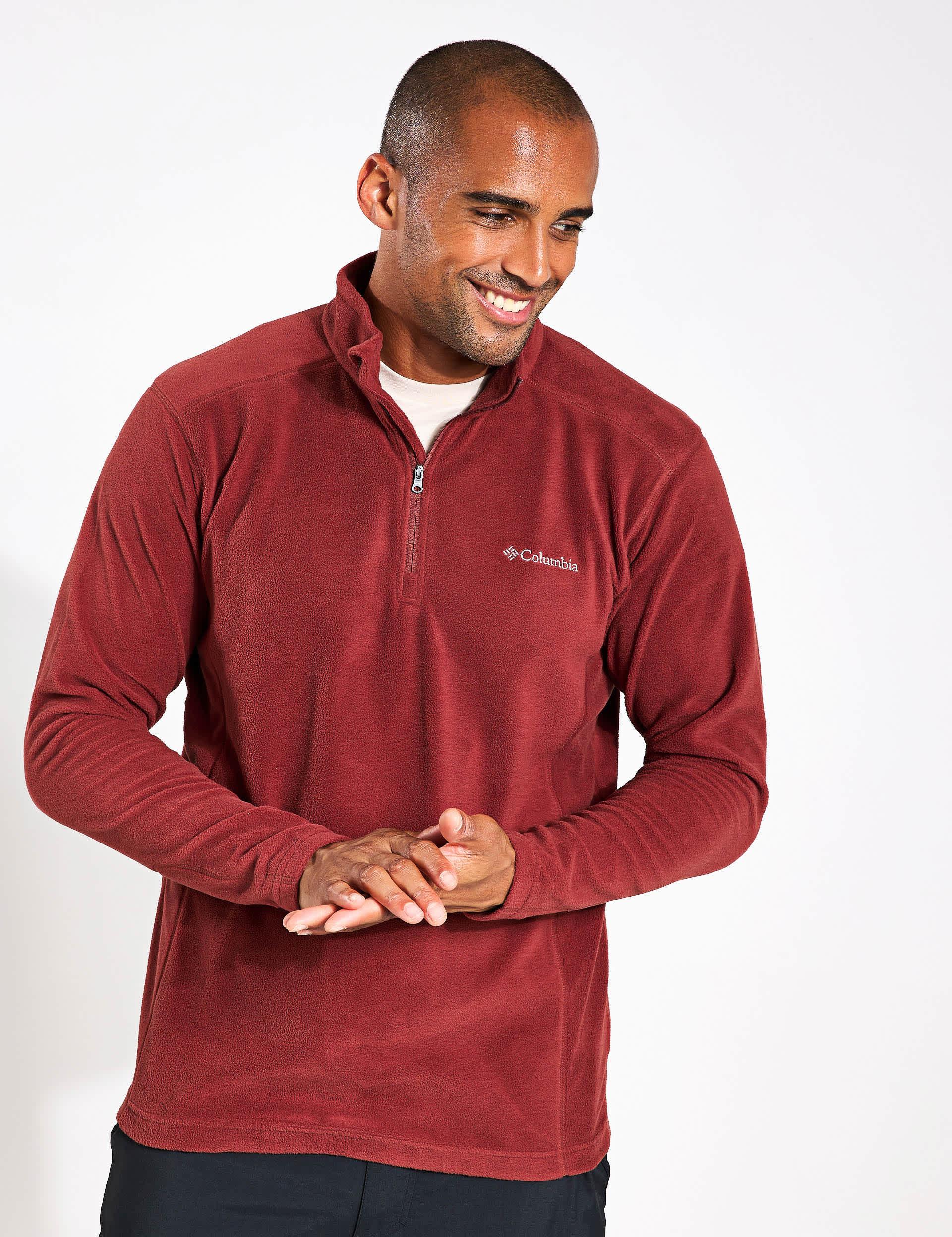 Columbia Men's Klamath Range II Half Zip Fleece Jacket - XXL - Dark Red, Blue Mix,Dark Red