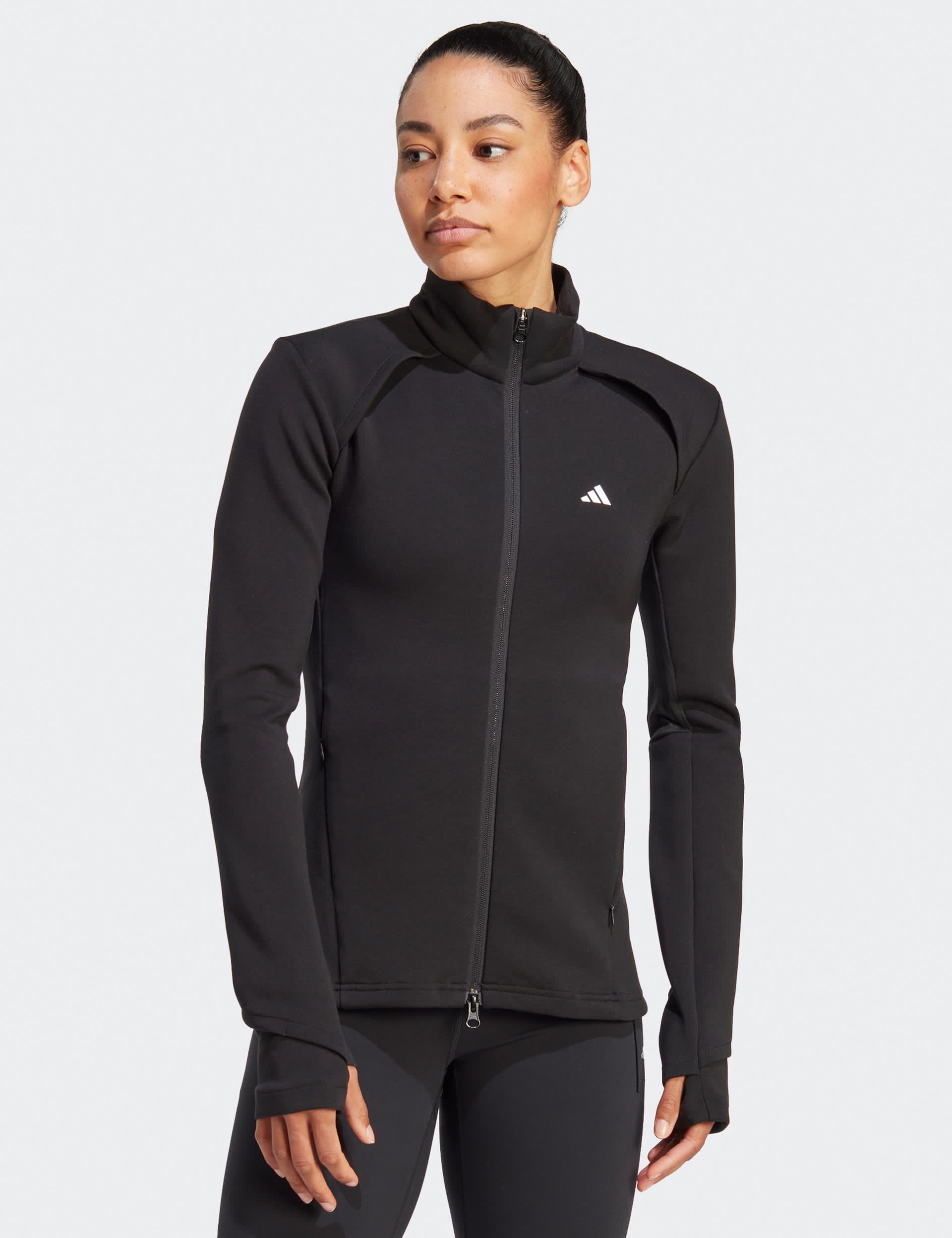 Adidas Women's Training Zip Up Funnel Neck Sports Jacket - XL - Black, Black