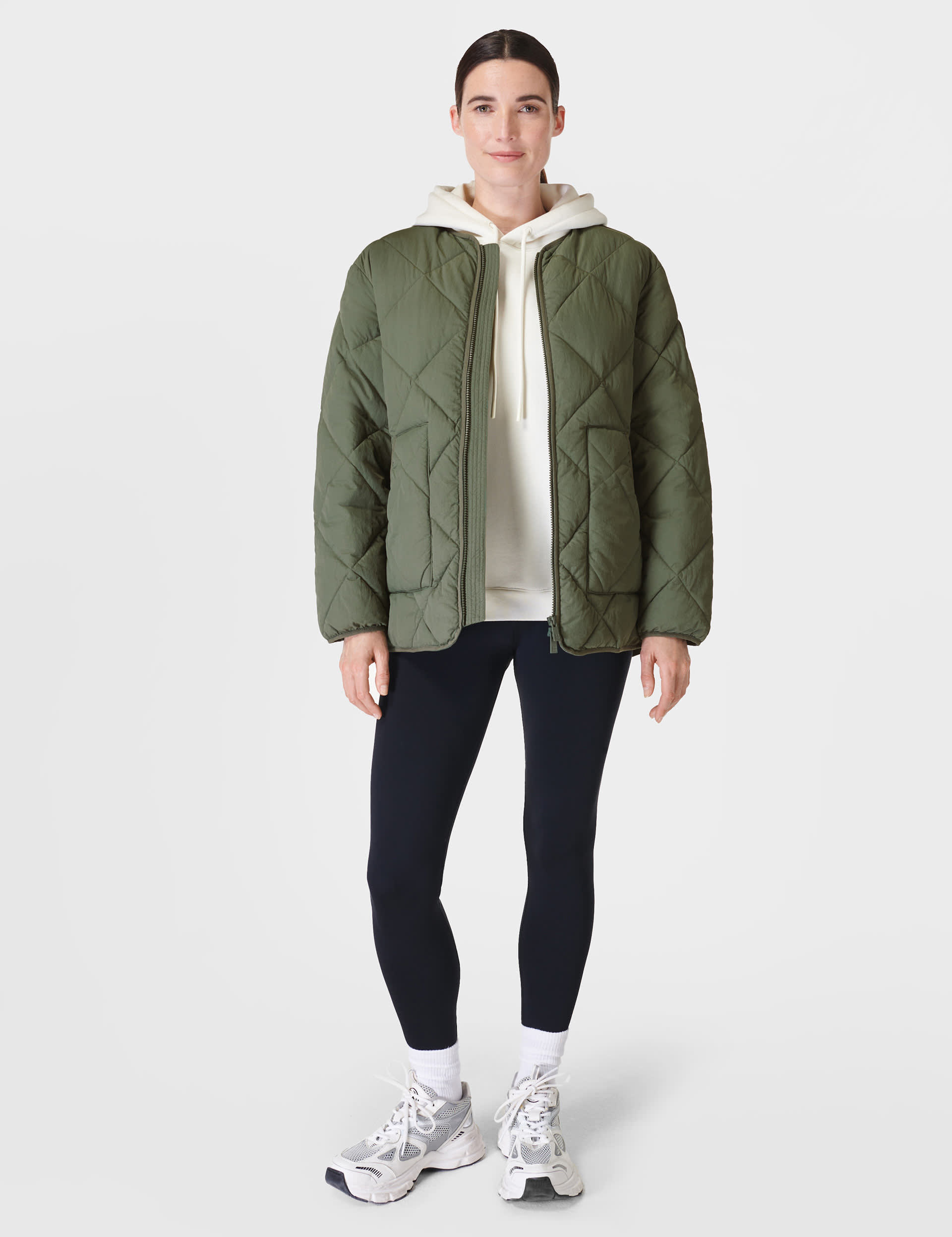 Sweaty Betty Women's On The Move Quilted Jacket - Khaki, Black,Khaki