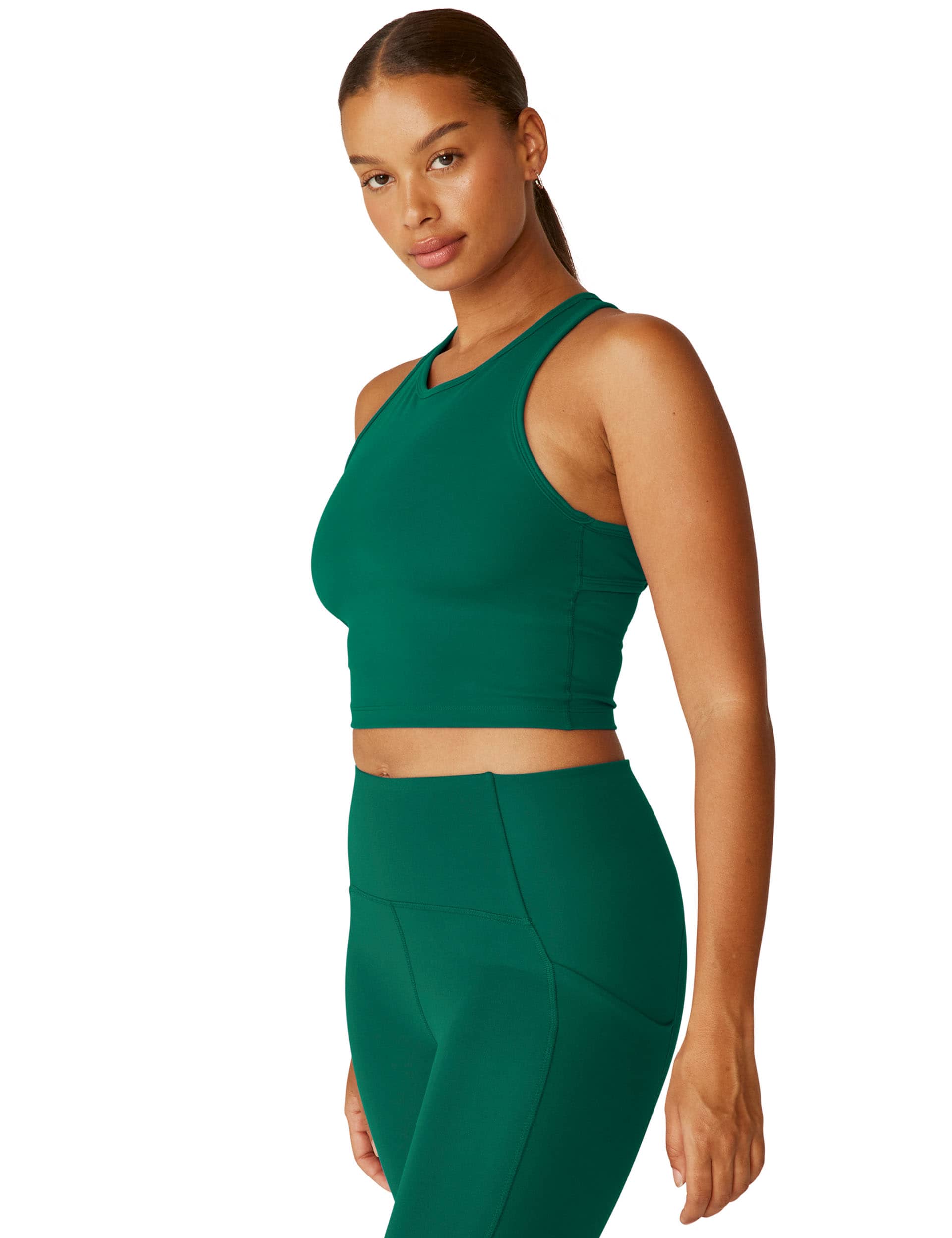 Beyond Yoga Women's POWERBEYOND Strive Scoop Neck Crop Top - L - Emerald, Emerald