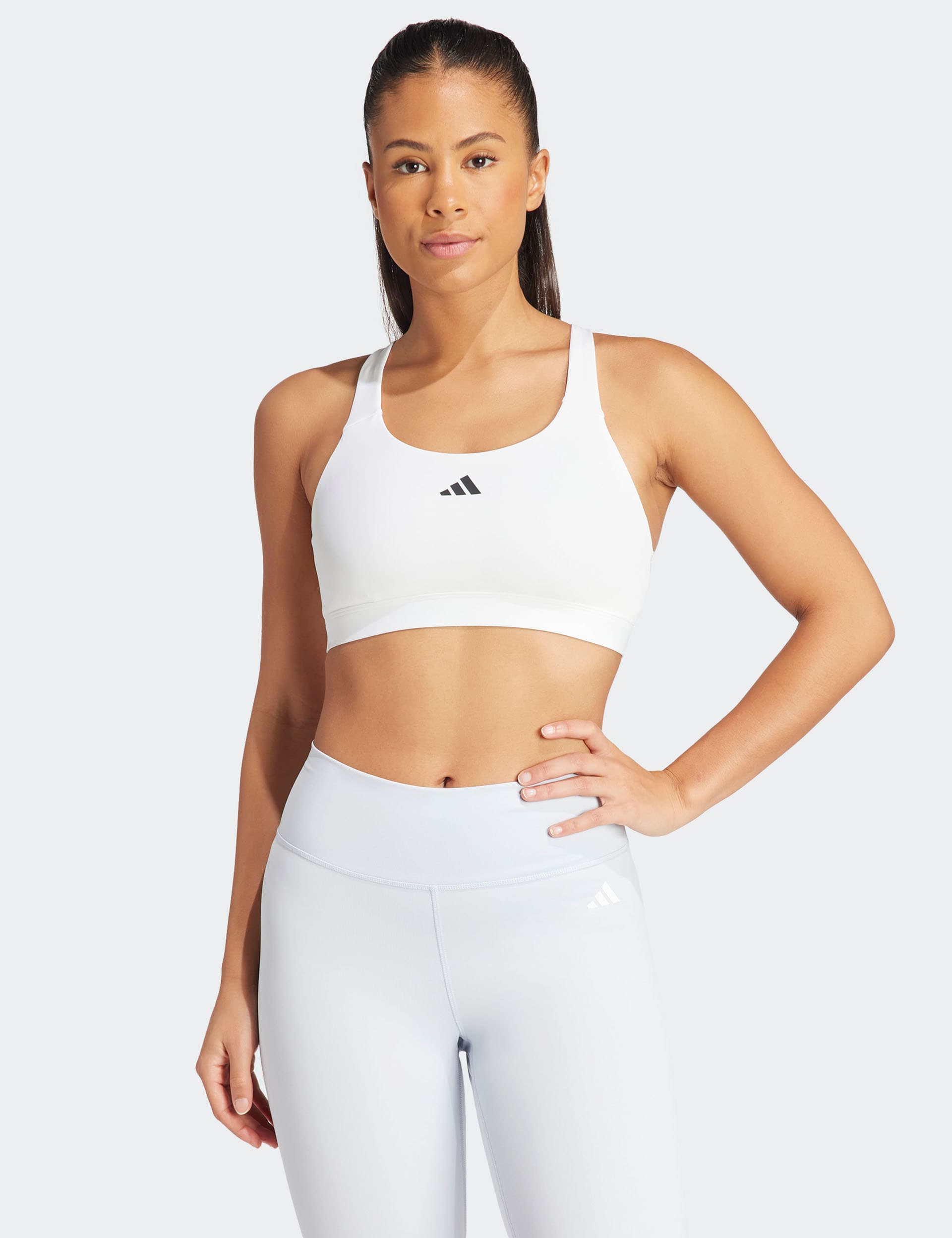 Adidas Women's TLRD React Training High Support Sports Bra - MA/B - White, White