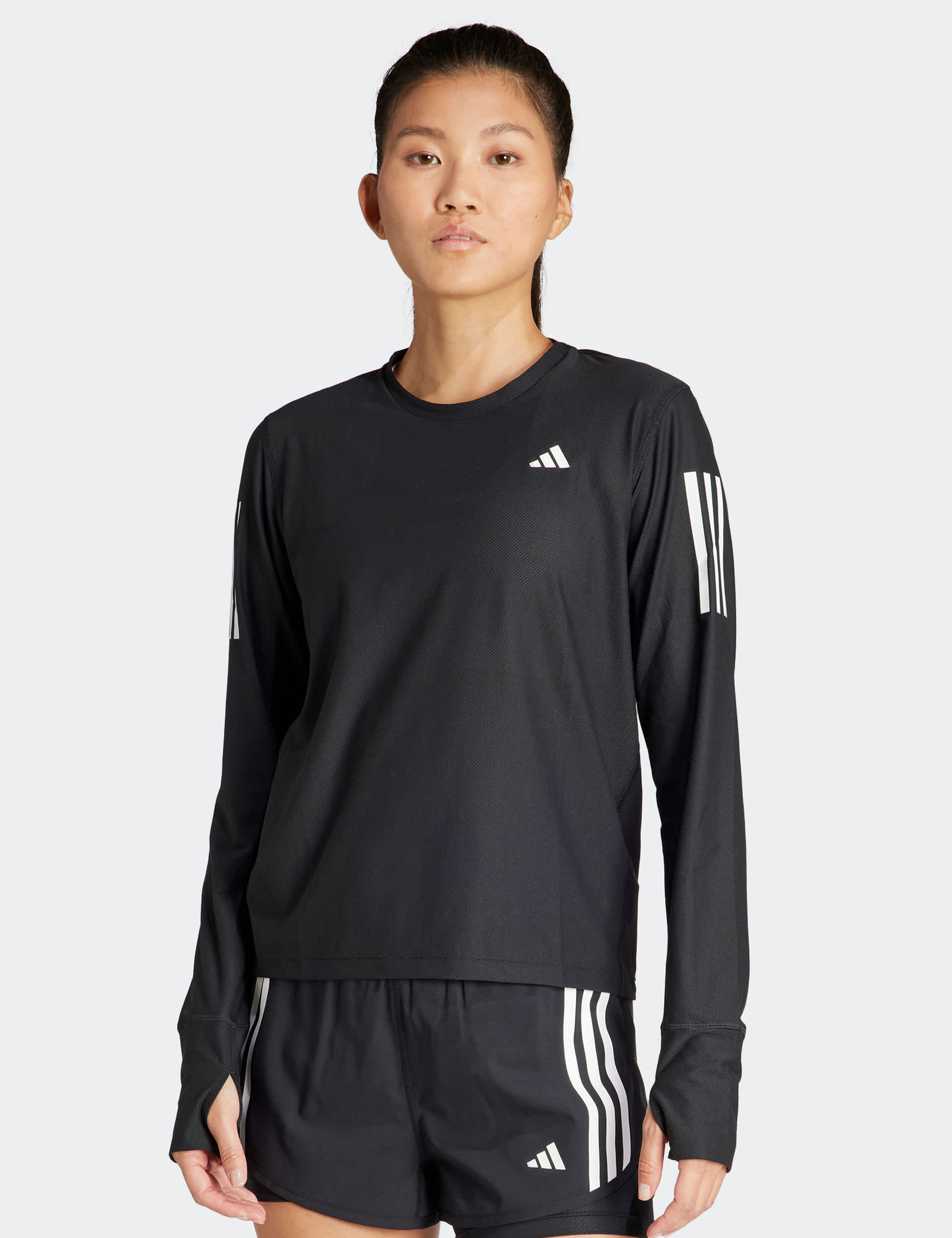 Adidas Women's Own The Run Crew Neck Running Top - S - Black, Black