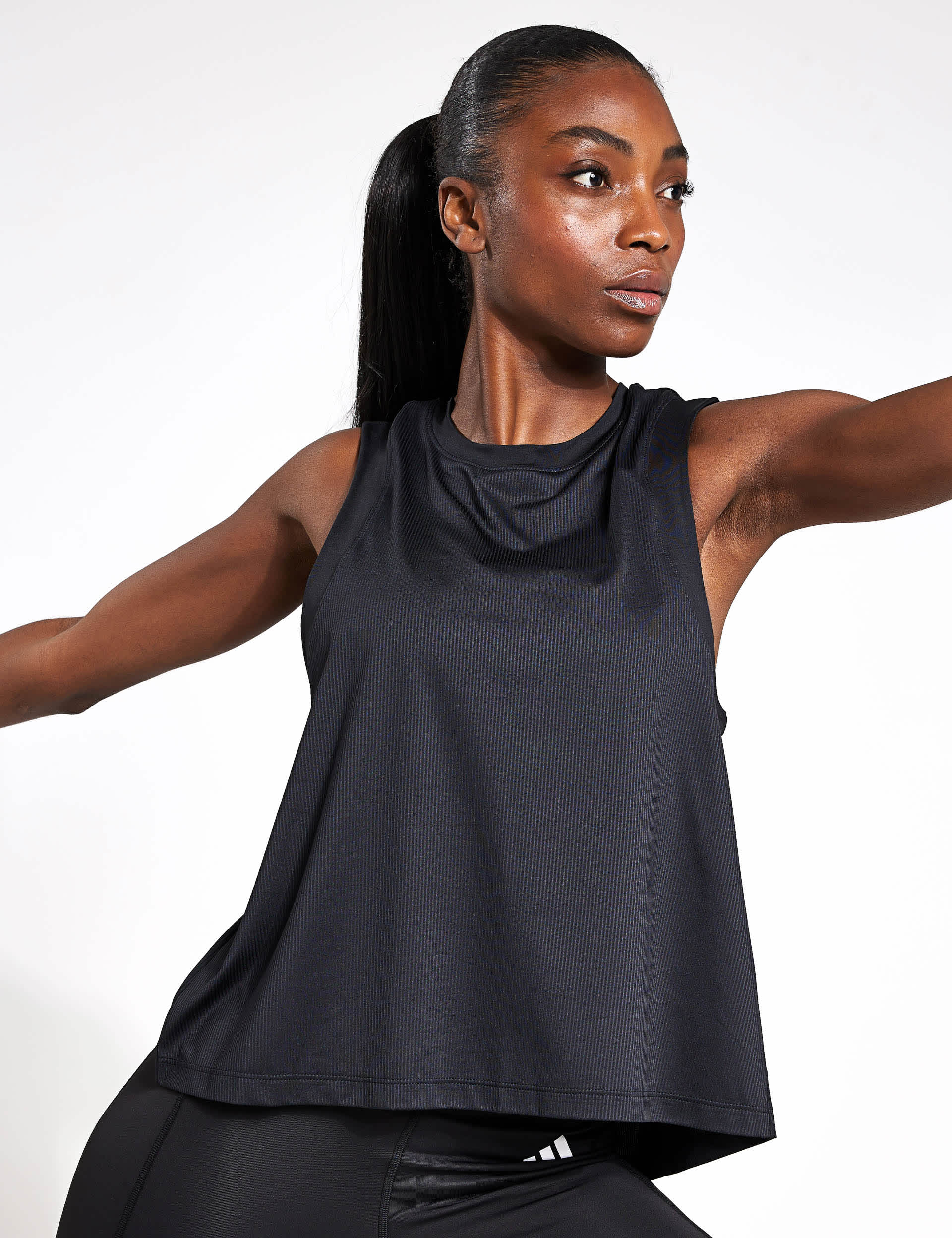 Adidas Women's Studio Crew Neck Tie Back Relaxed Vest Top