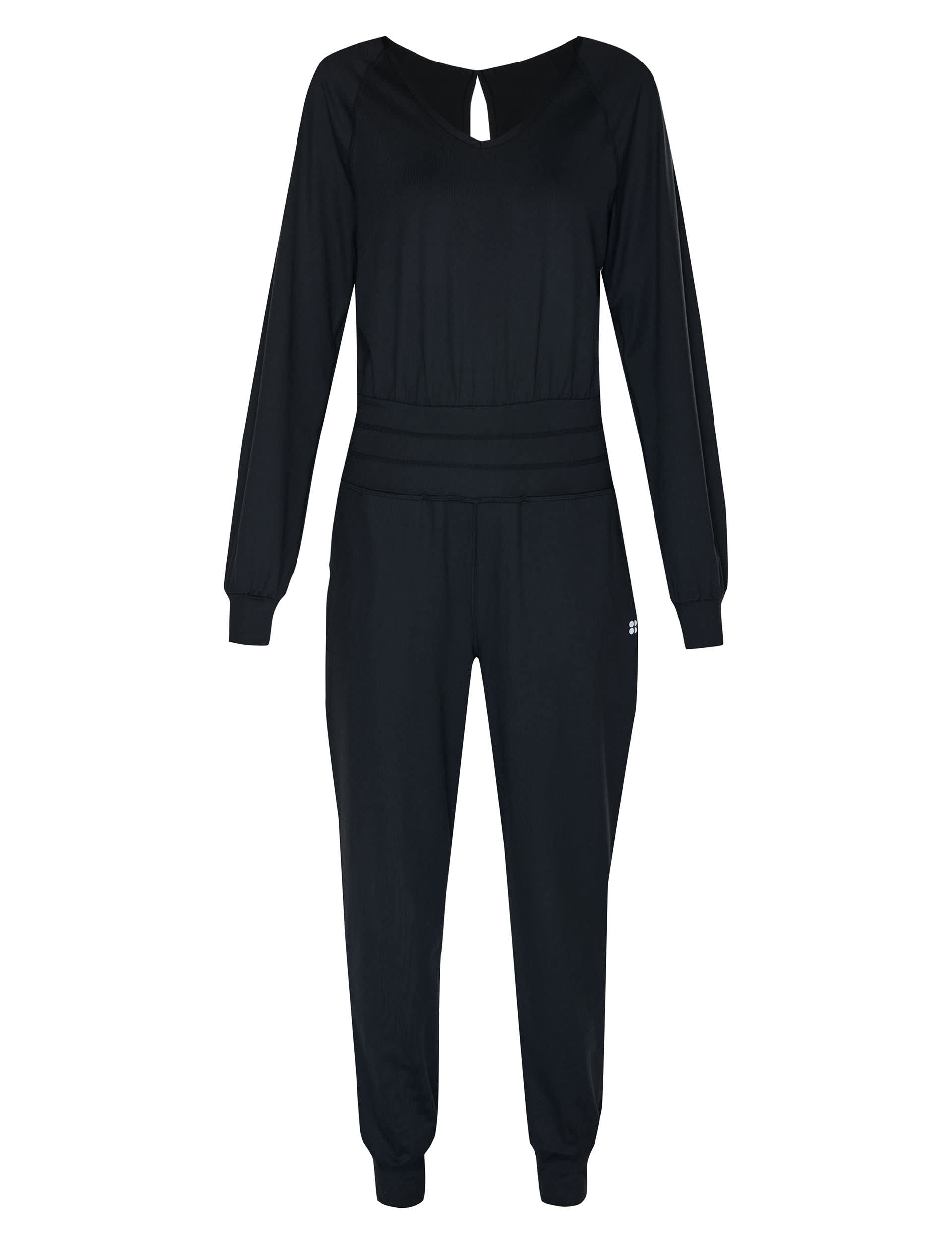 Sweaty Betty Women's Gaia Long Sleeve Yoga Jumpsuit - Black, Black