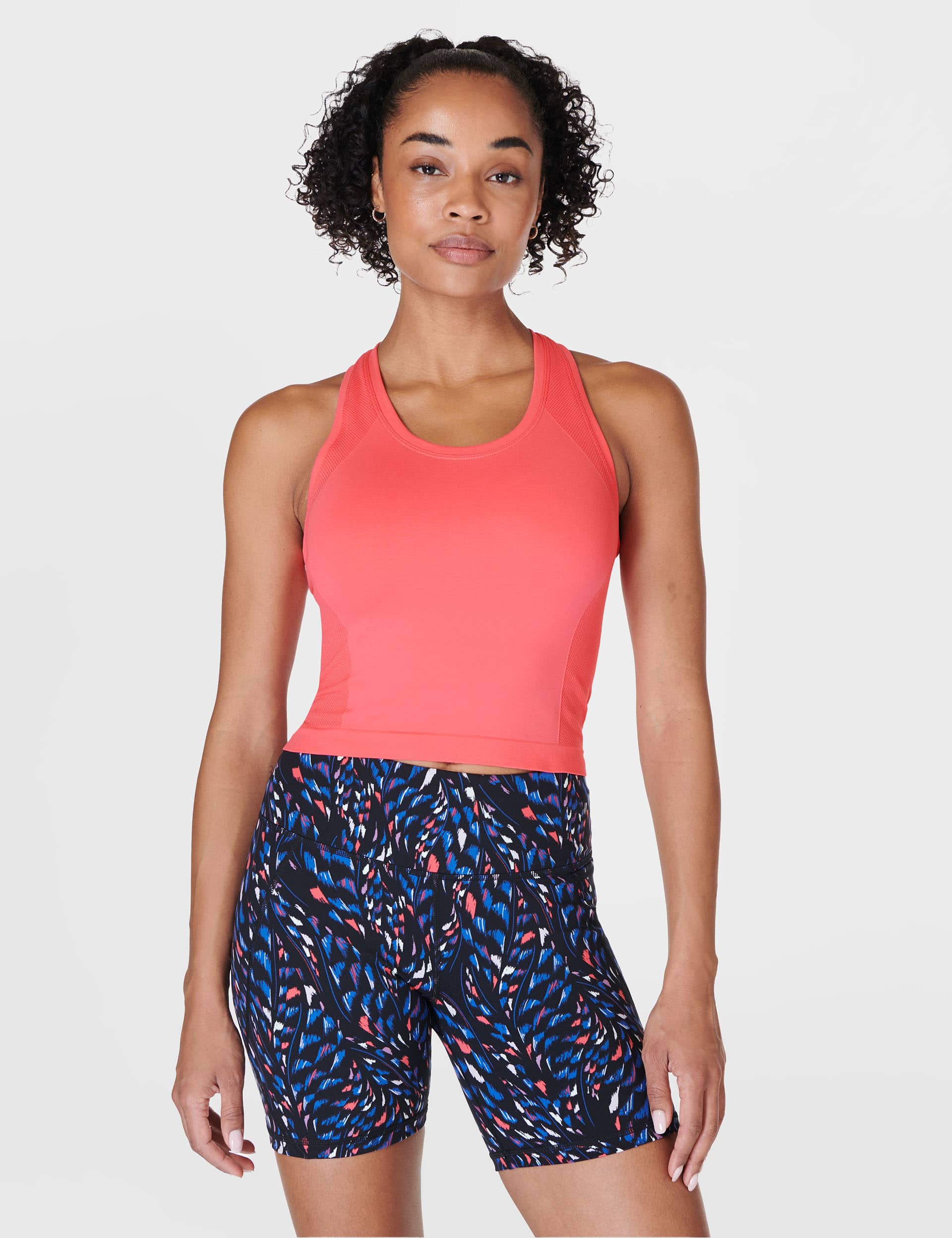 Sweaty Betty Women's Racer Back Seamless Crop Tank Top - Coral, Coral