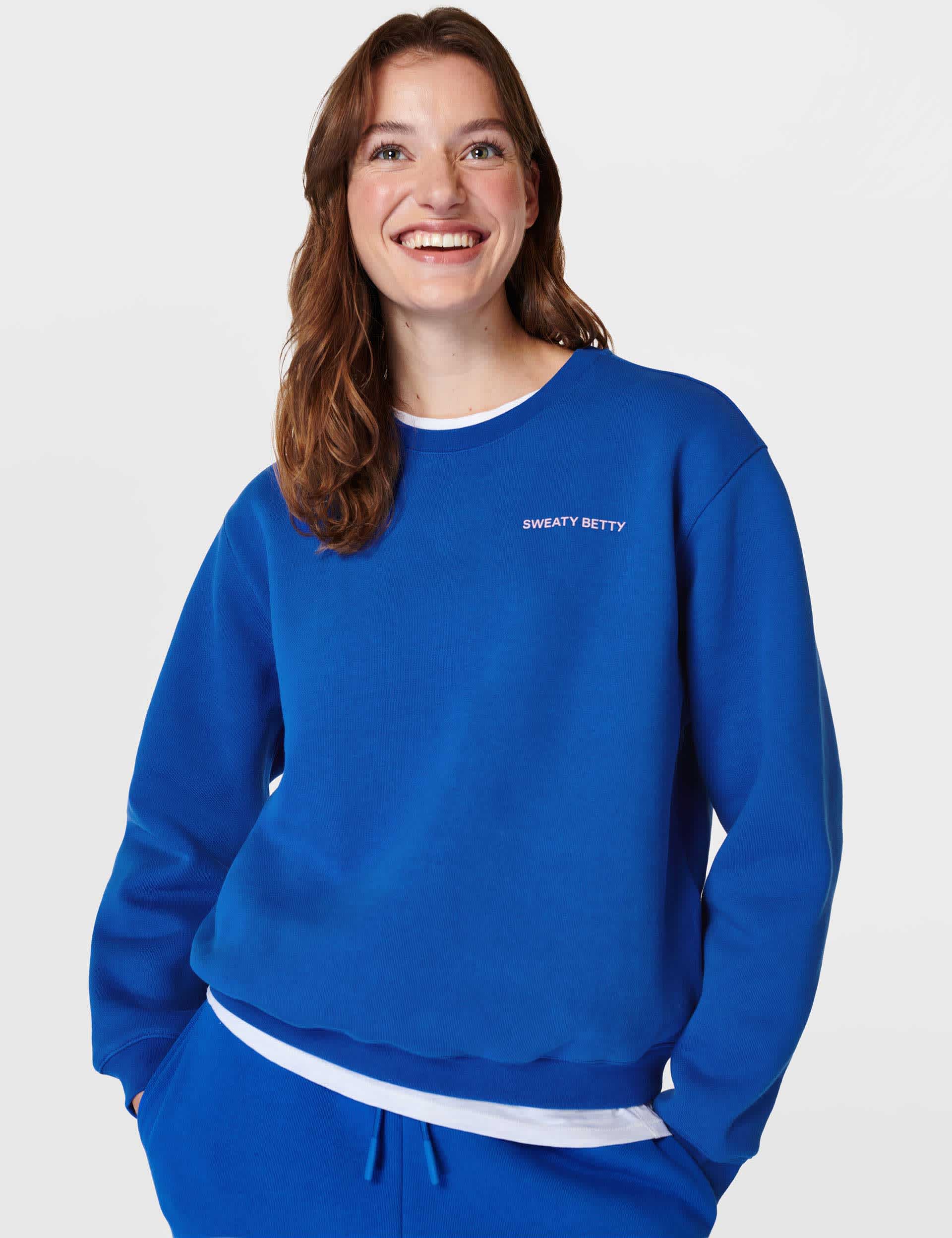 Sweaty Betty Women's Powerhouse Cotton Rich Oversized Sweatshirt - Bright Blue, Bright Blue