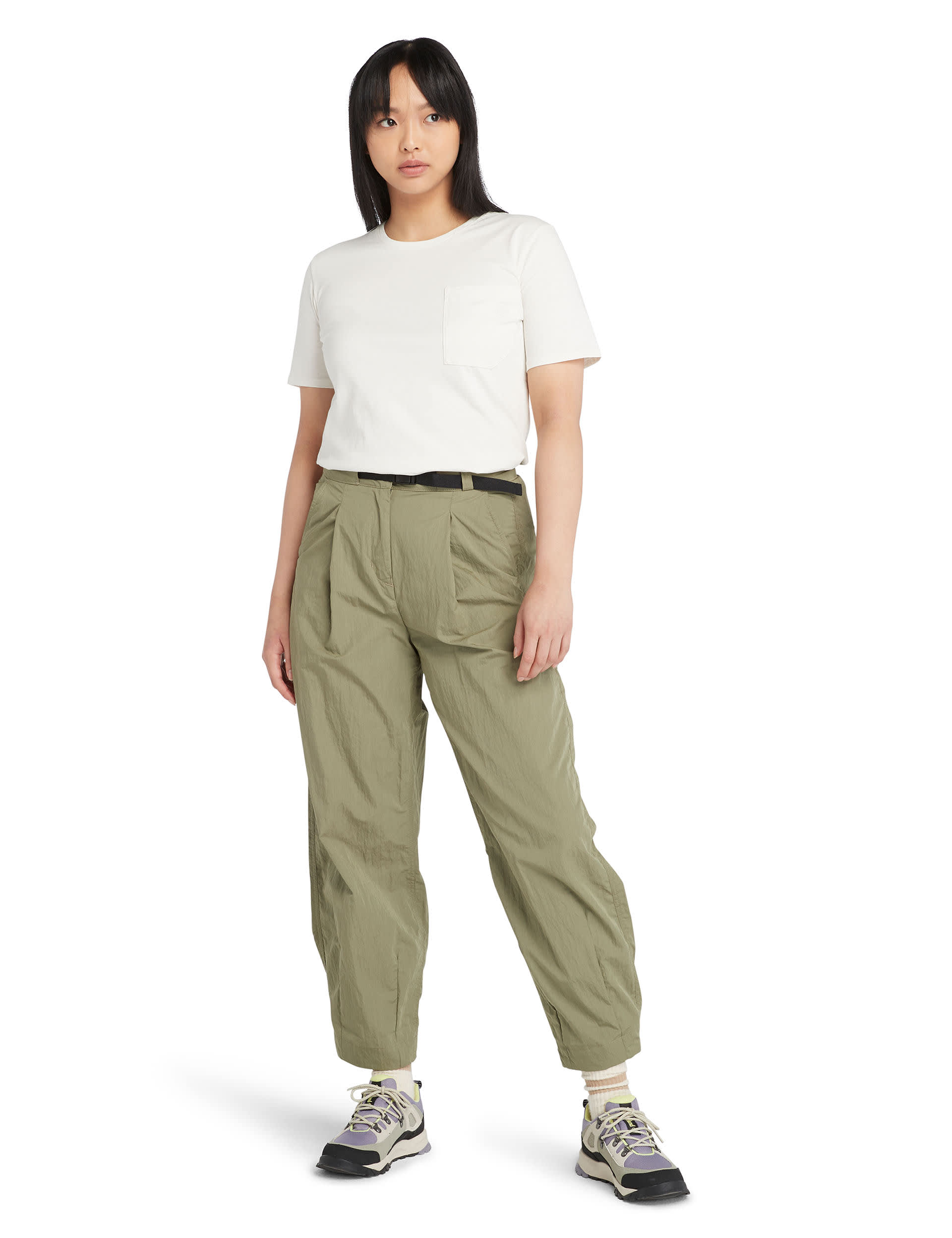 Timberland Women's Cotton Rich Utility Balloon Trousers - M - Dark Khaki, Dark Khaki