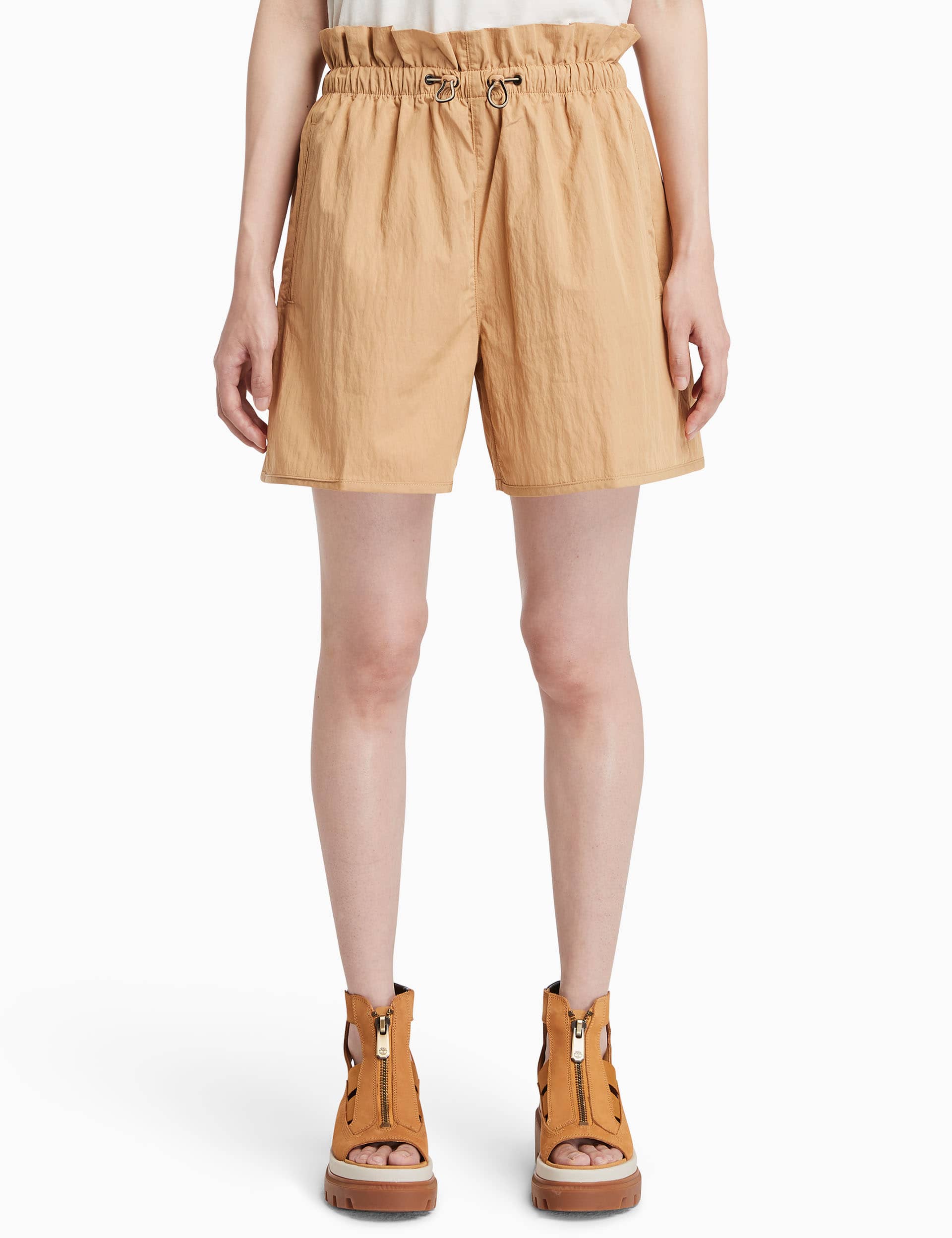 Timberland Women's Pure Cotton High Waisted Shorts - M - Sand, Sand