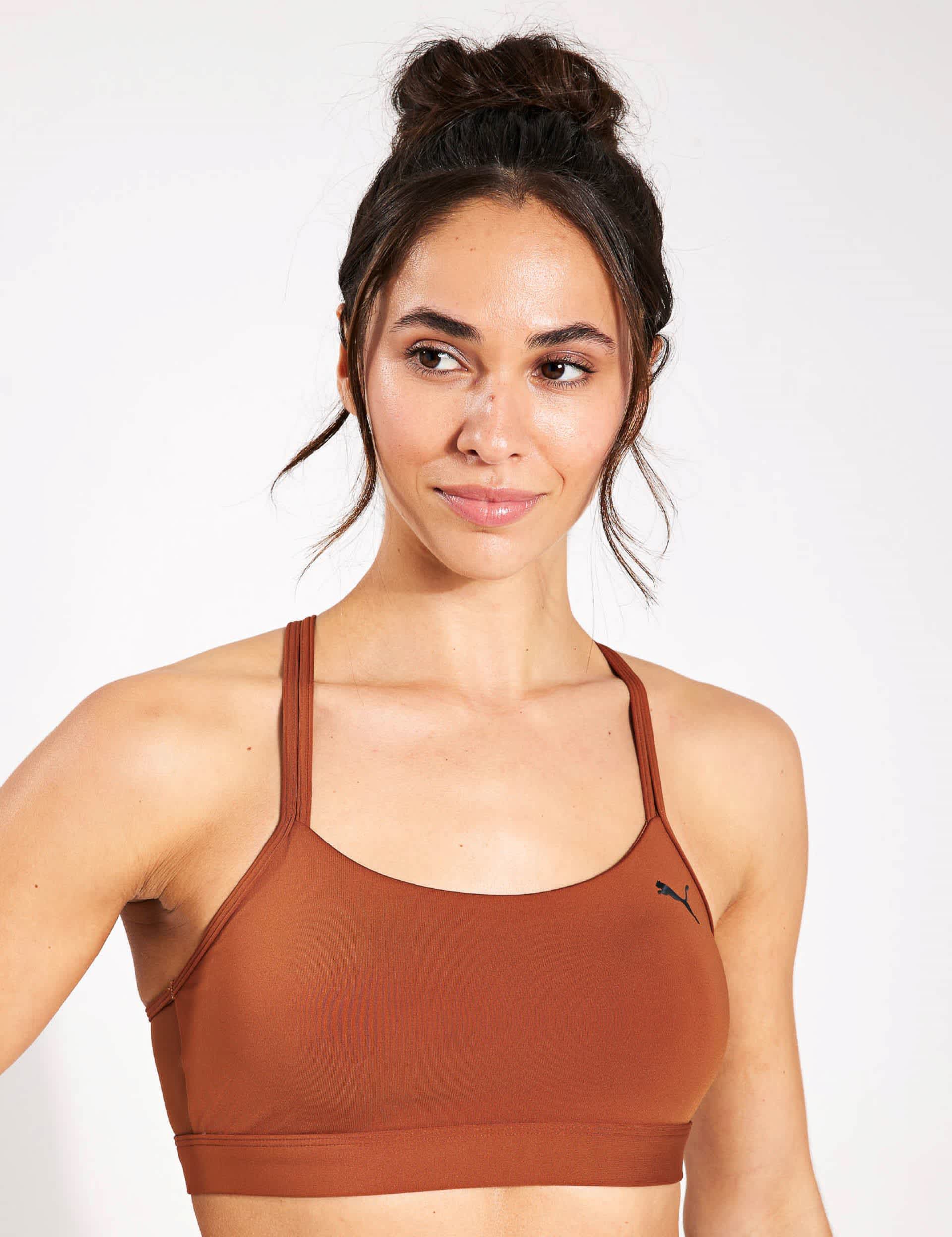 Puma Women's 4Keeps Ultrabare Strappy Bra - XL - Brown, Brown