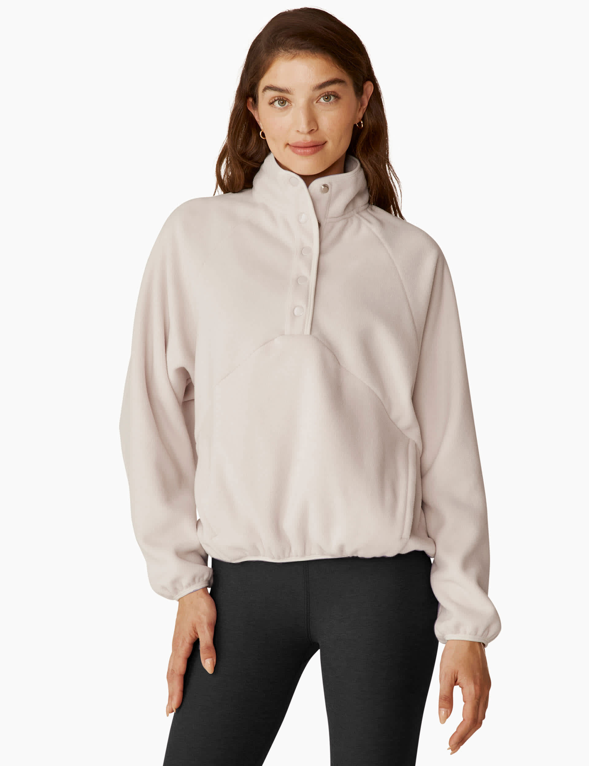 Beyond Yoga Women's Tranquility Funnel Neck Fleece Jacket - XL - Ivory, Ivory