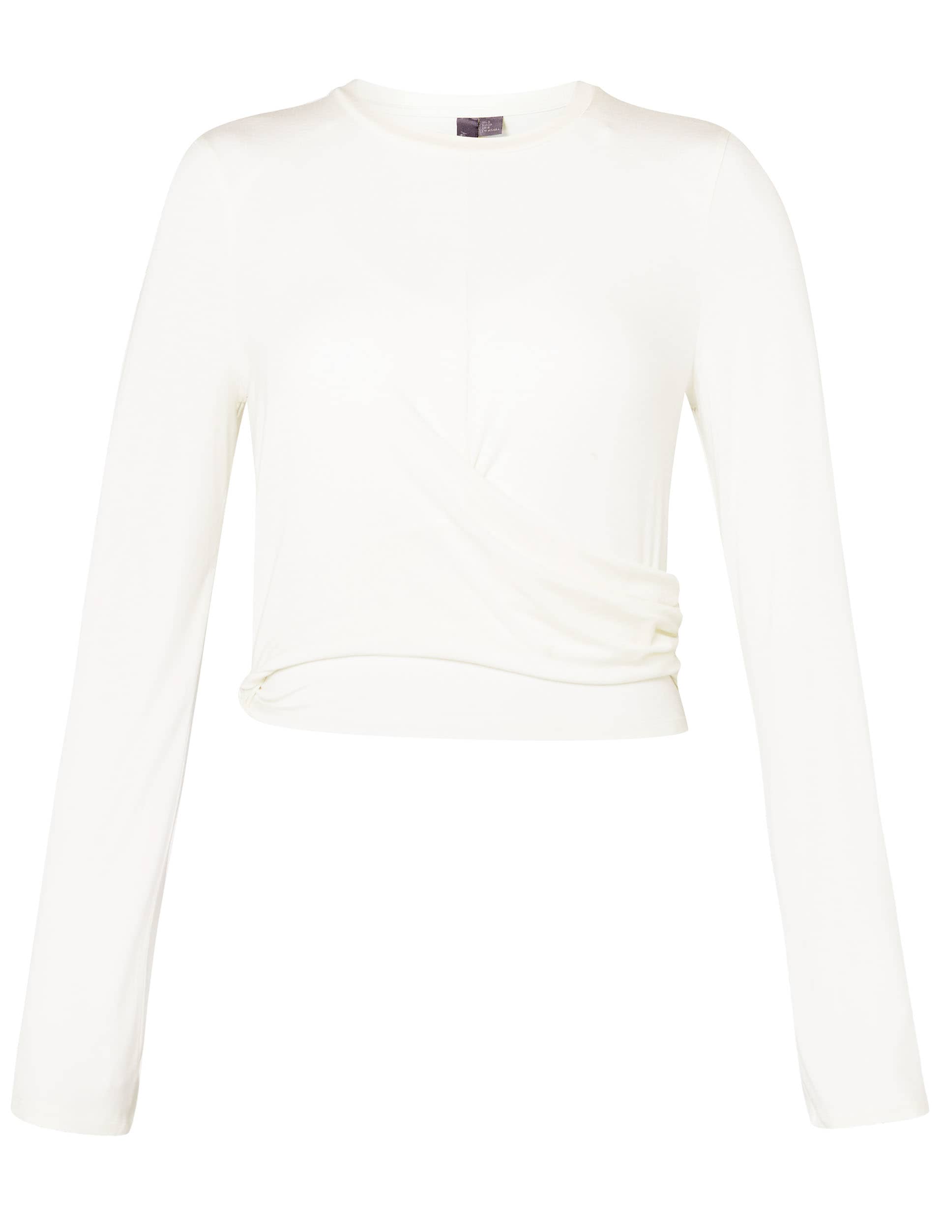 Sweaty Betty Women's Modal Rich Round Neck Wrap Front Top - Soft White, Soft White