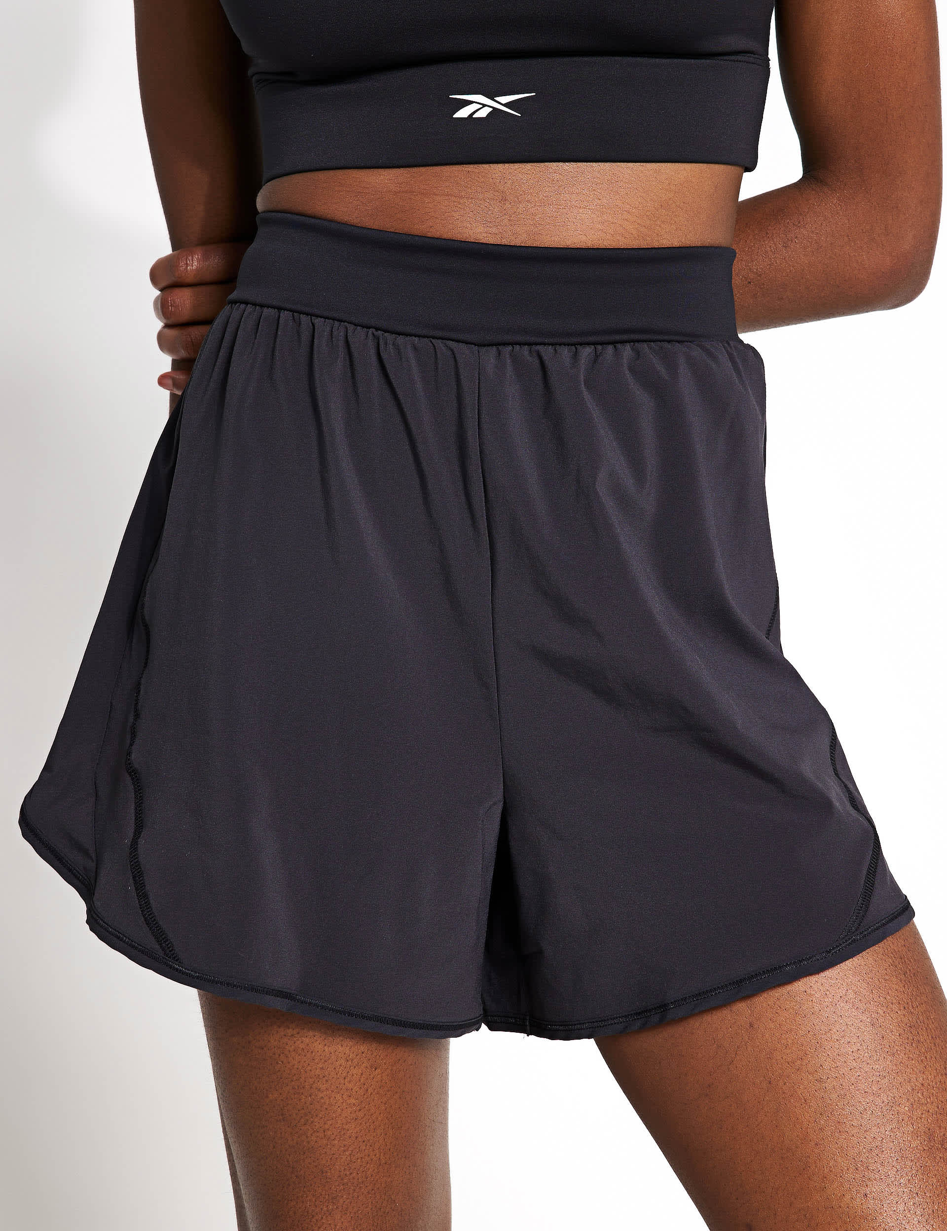 Reebok Women's Lux Woven High Waisted Gym Shorts