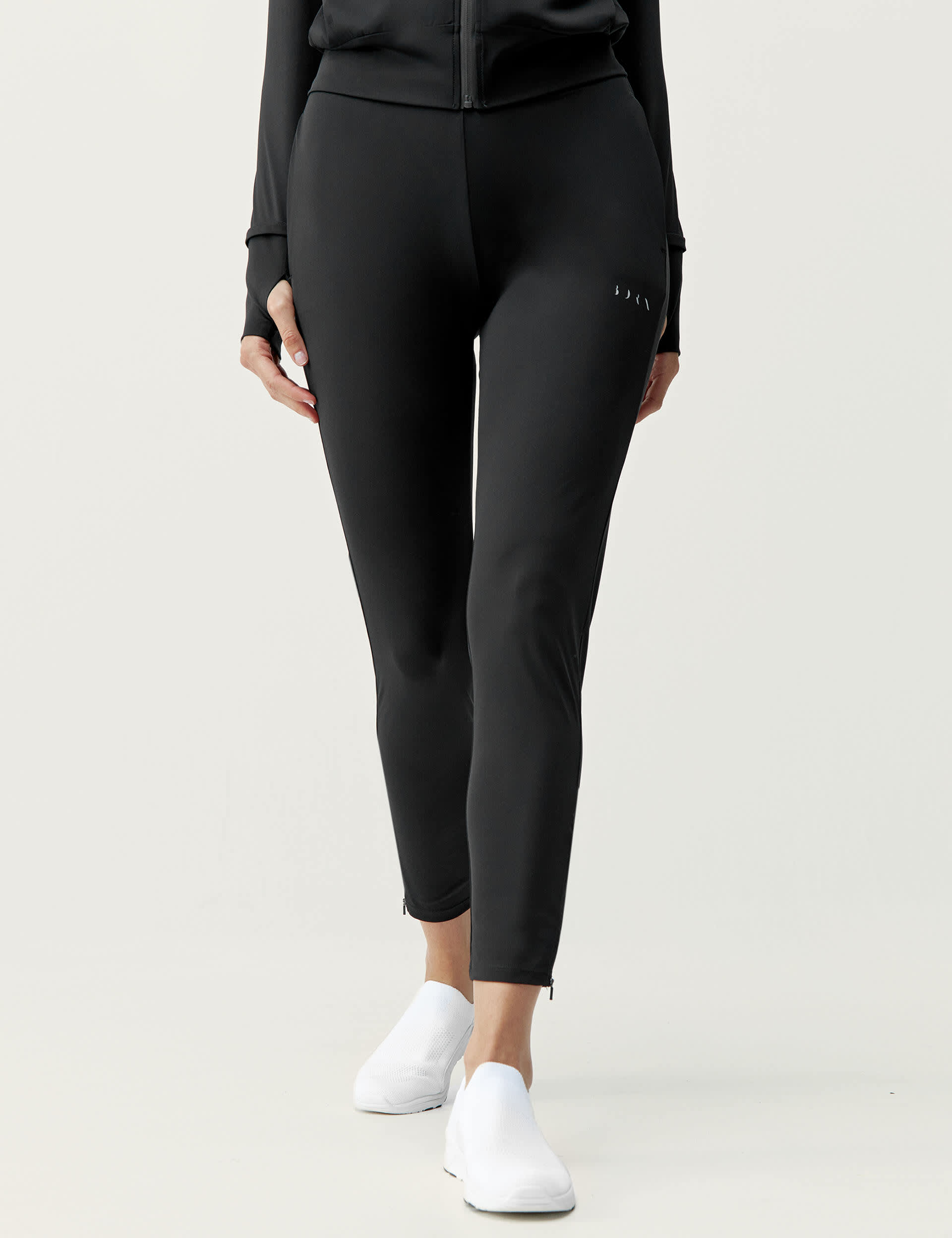 Born Women's Airla Slim Fit High Waisted Joggers - Black, Black,Teal Mix