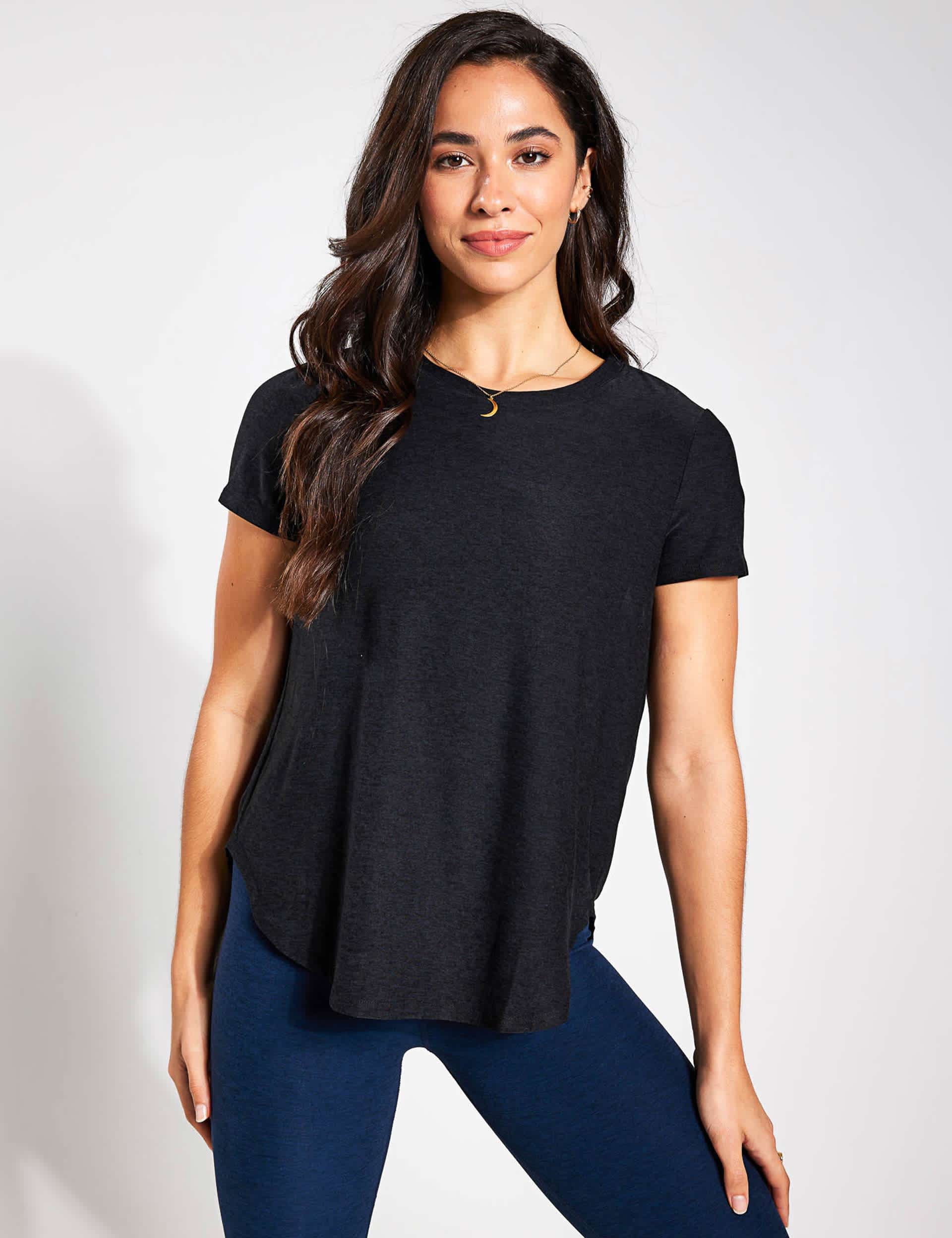 Beyond Yoga Women's Featherweight On The Down Low T-Shirt - M - Black, White,Black